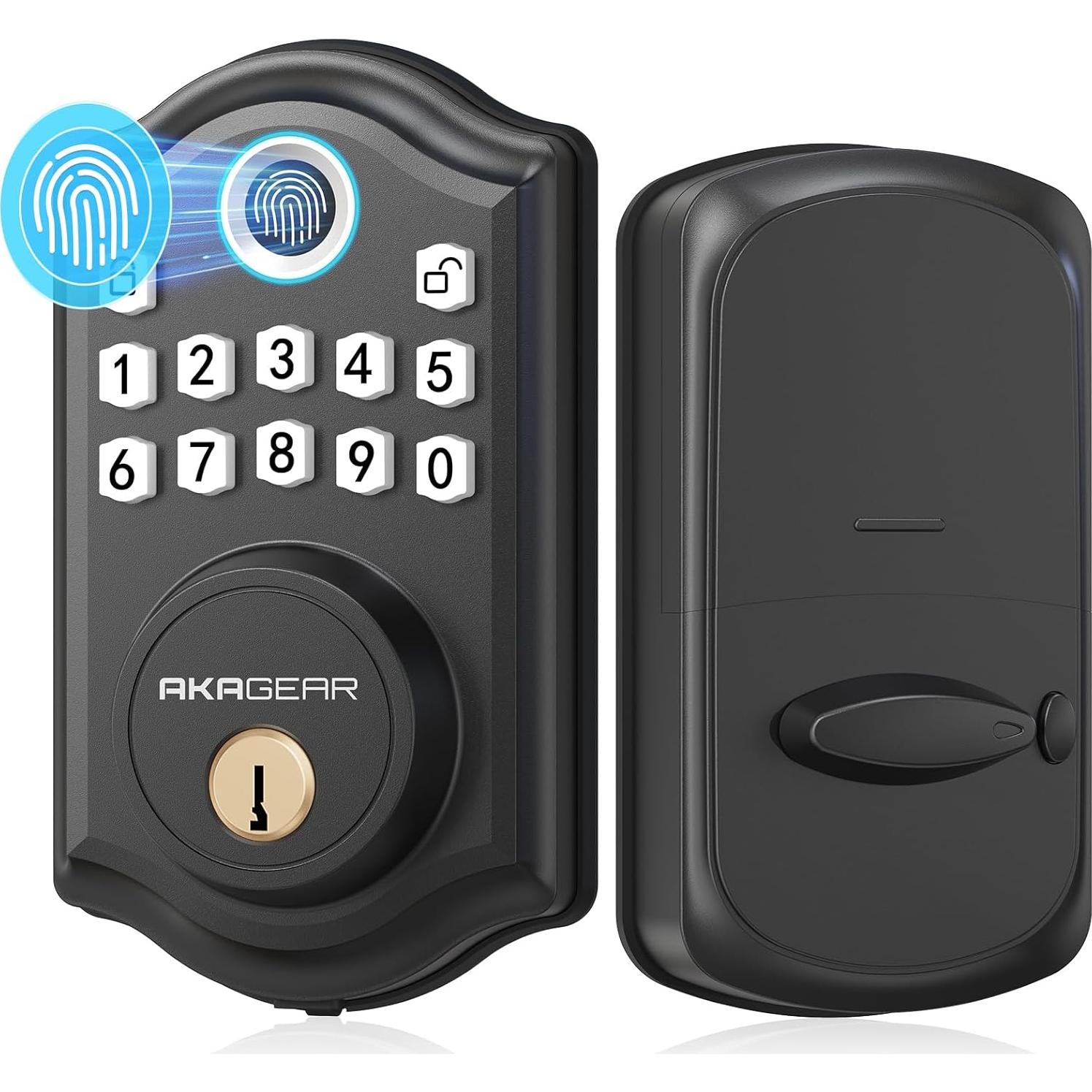 Cerradura Biométrica AkaGear DS10 con Huella Dactilar - Negro
