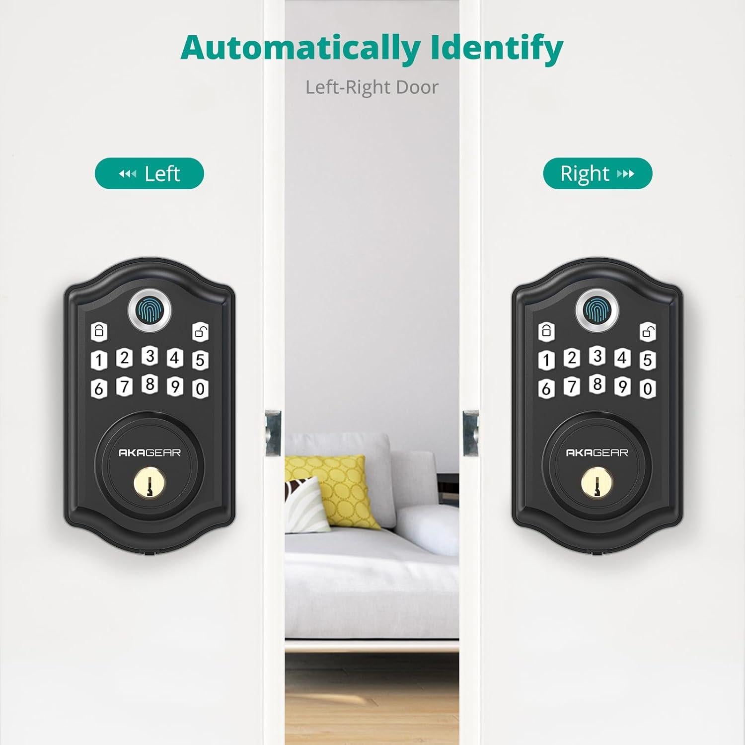 Cerradura Biométrica AkaGear DS10 con Huella Dactilar - Negro