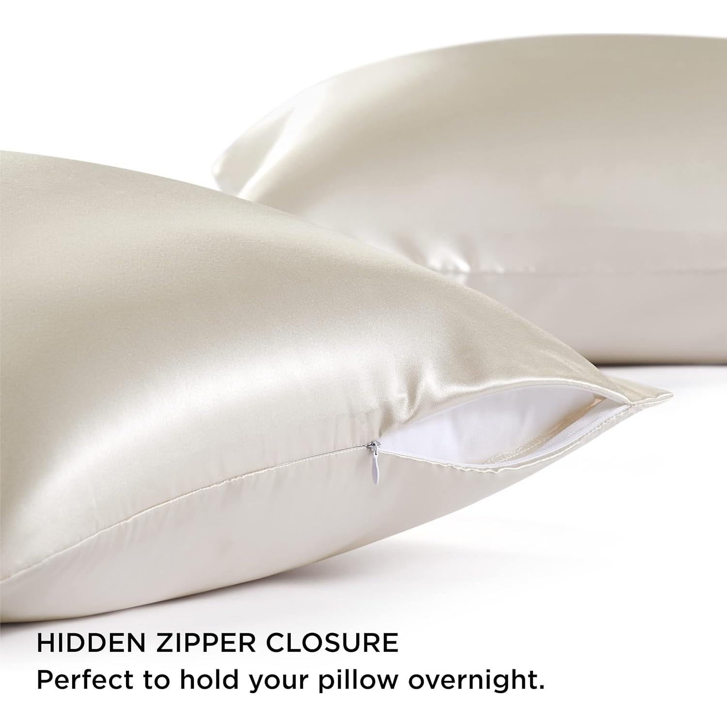 Juego de Fundas de Almohada Satén Bedsure Queen Verde Salvia