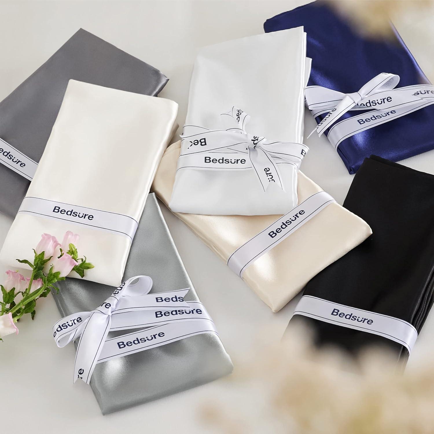 Juego de Fundas de Almohada Satén Bedsure Queen Verde Salvia