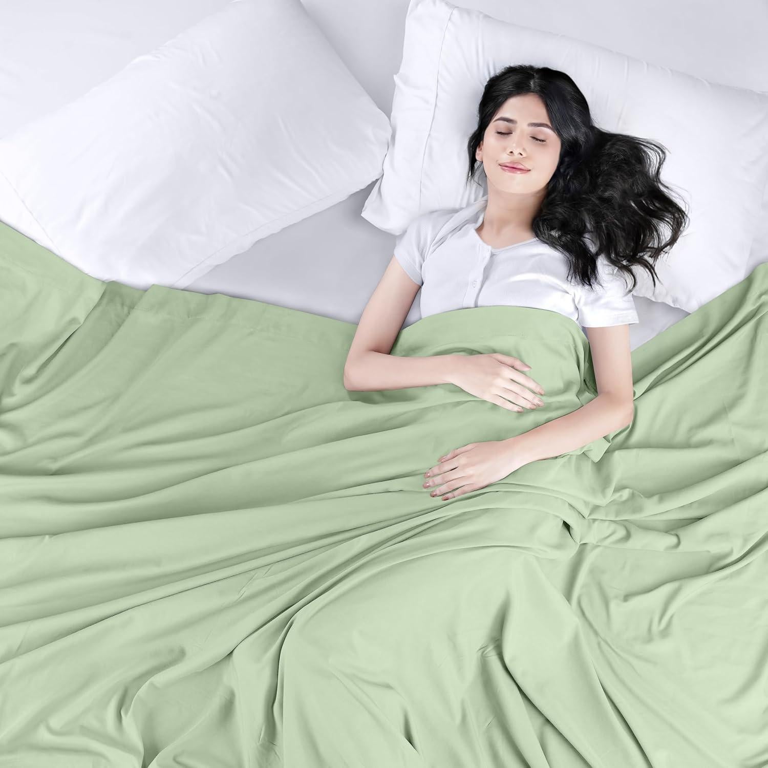 Sábana Plana Utopia Bedding Reina Microfibra Salvia 1800 Hilos