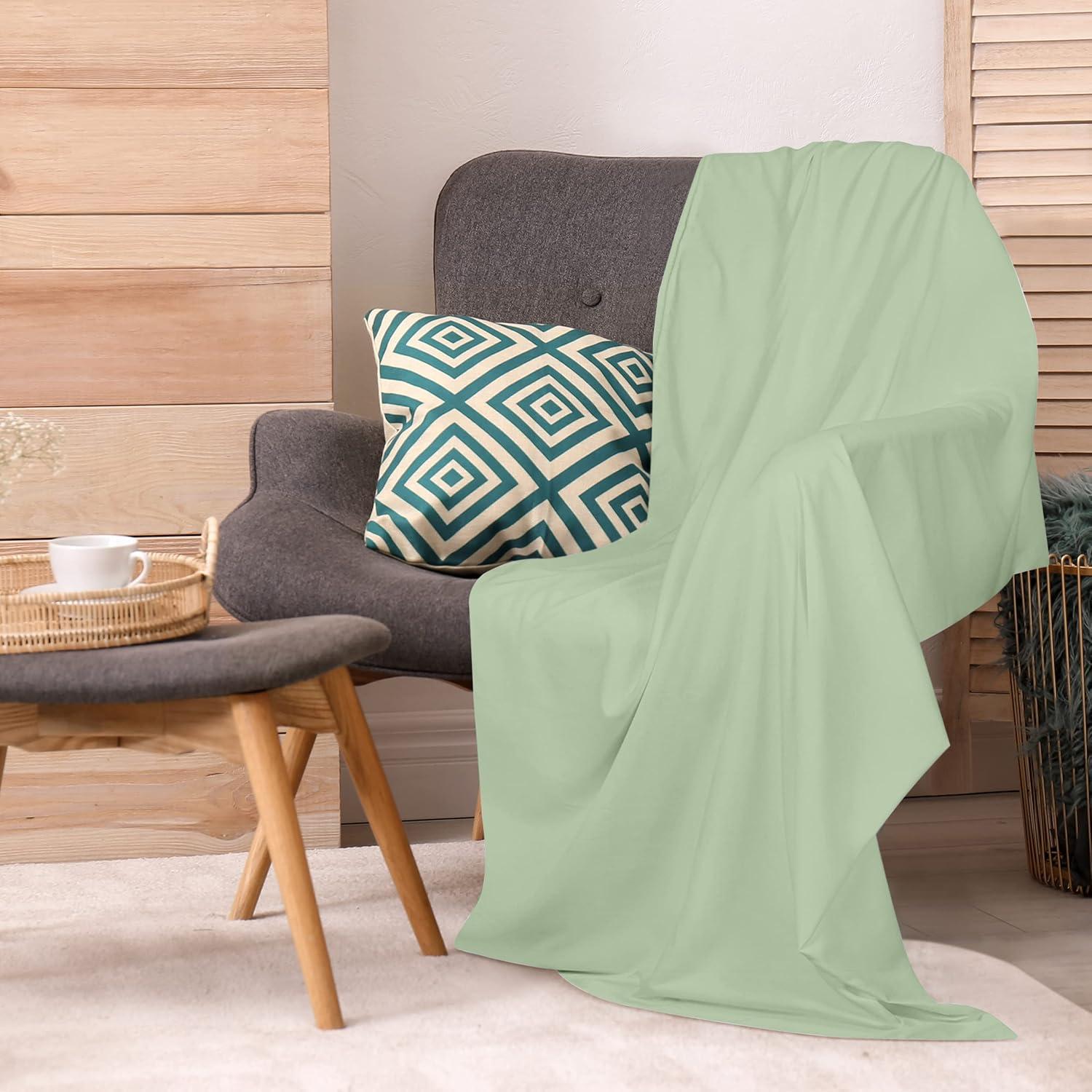 Sábana Plana Utopia Bedding Reina Microfibra Salvia 1800 Hilos