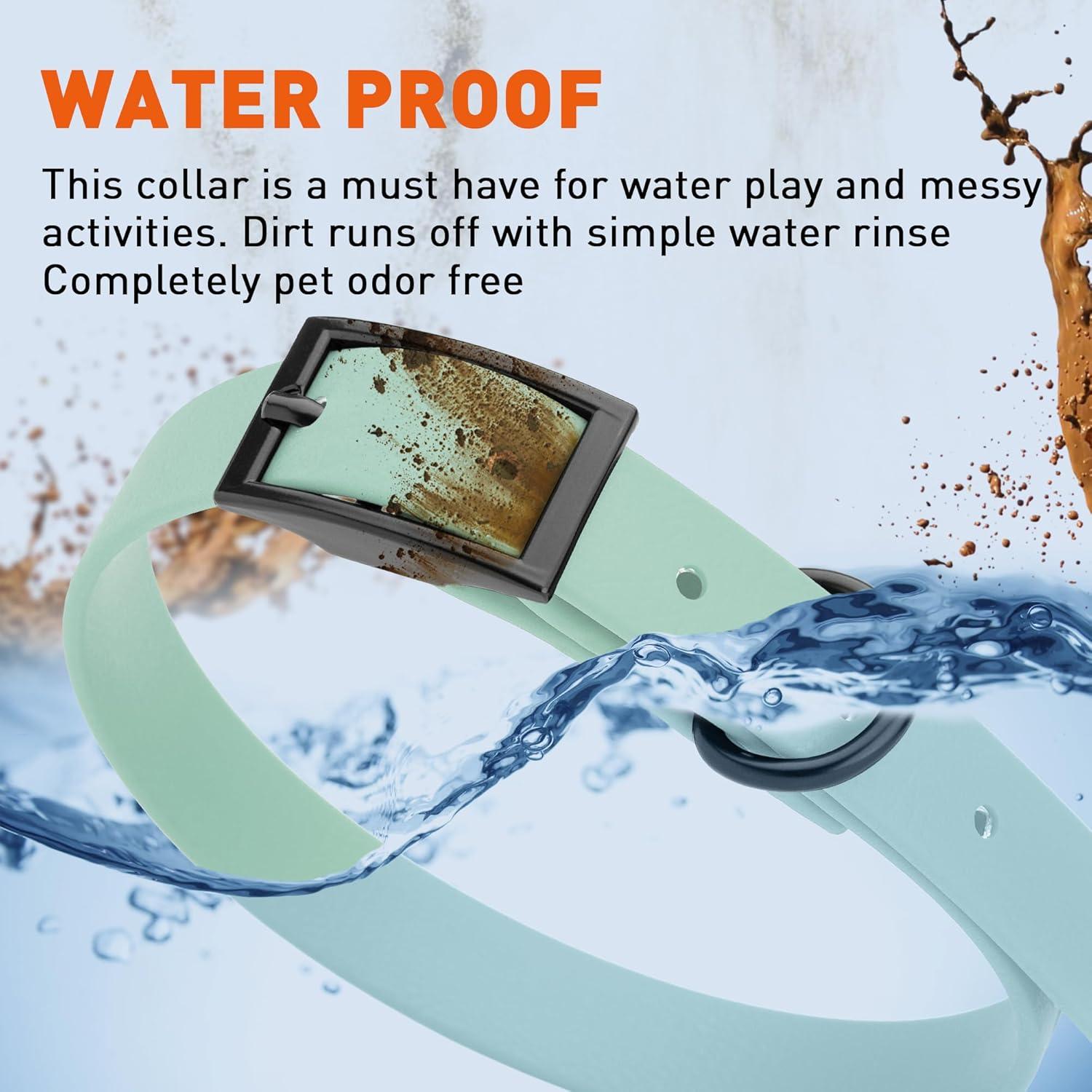 Collar de Perro Impermeable Dogline Biothane Verde Salvia 1.59 cm