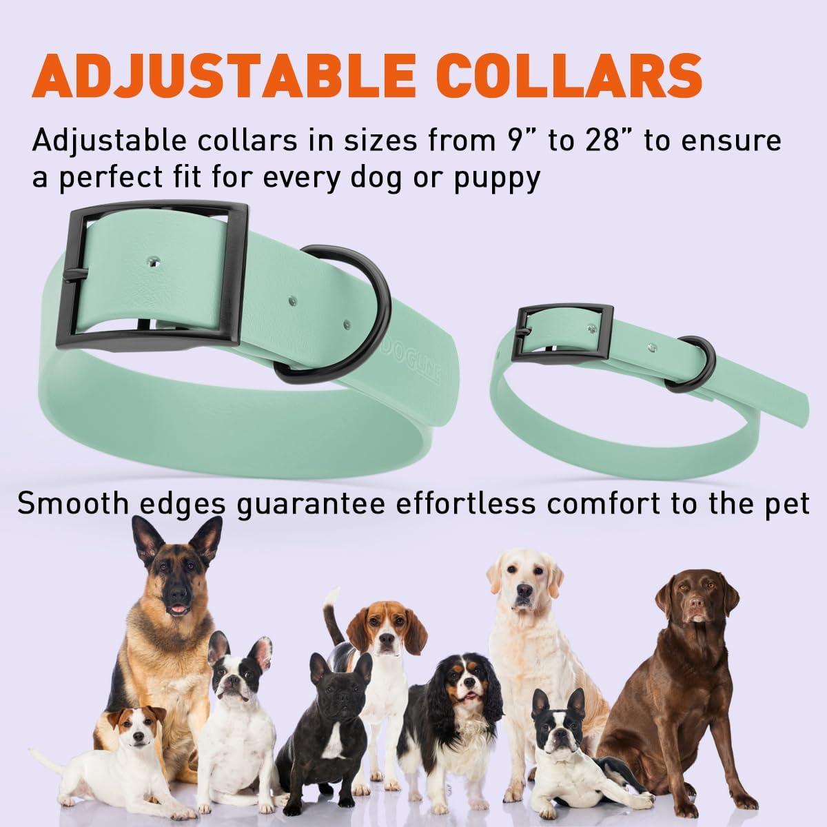 Collar de Perro Impermeable Dogline Biothane Verde Salvia 1.59 cm