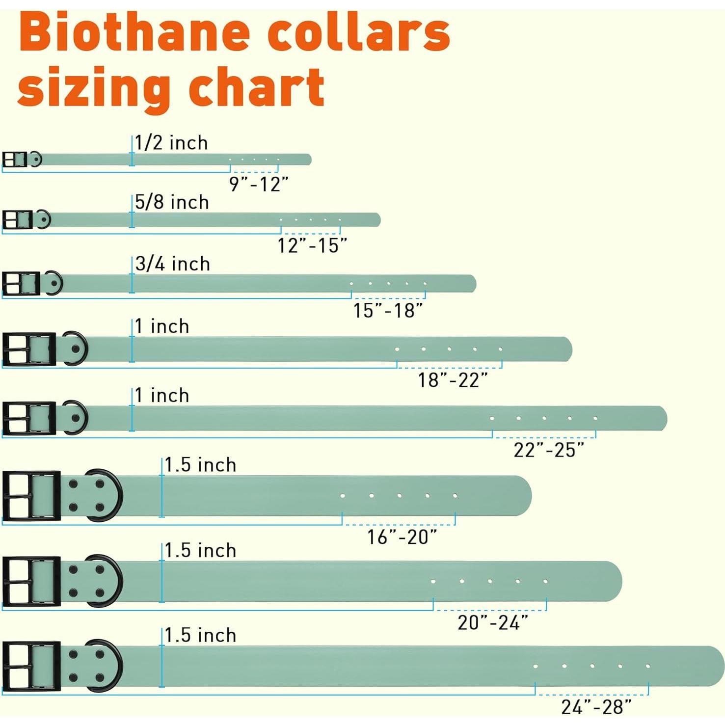 Collar de Perro Impermeable Dogline Biothane Verde Salvia 1.59 cm