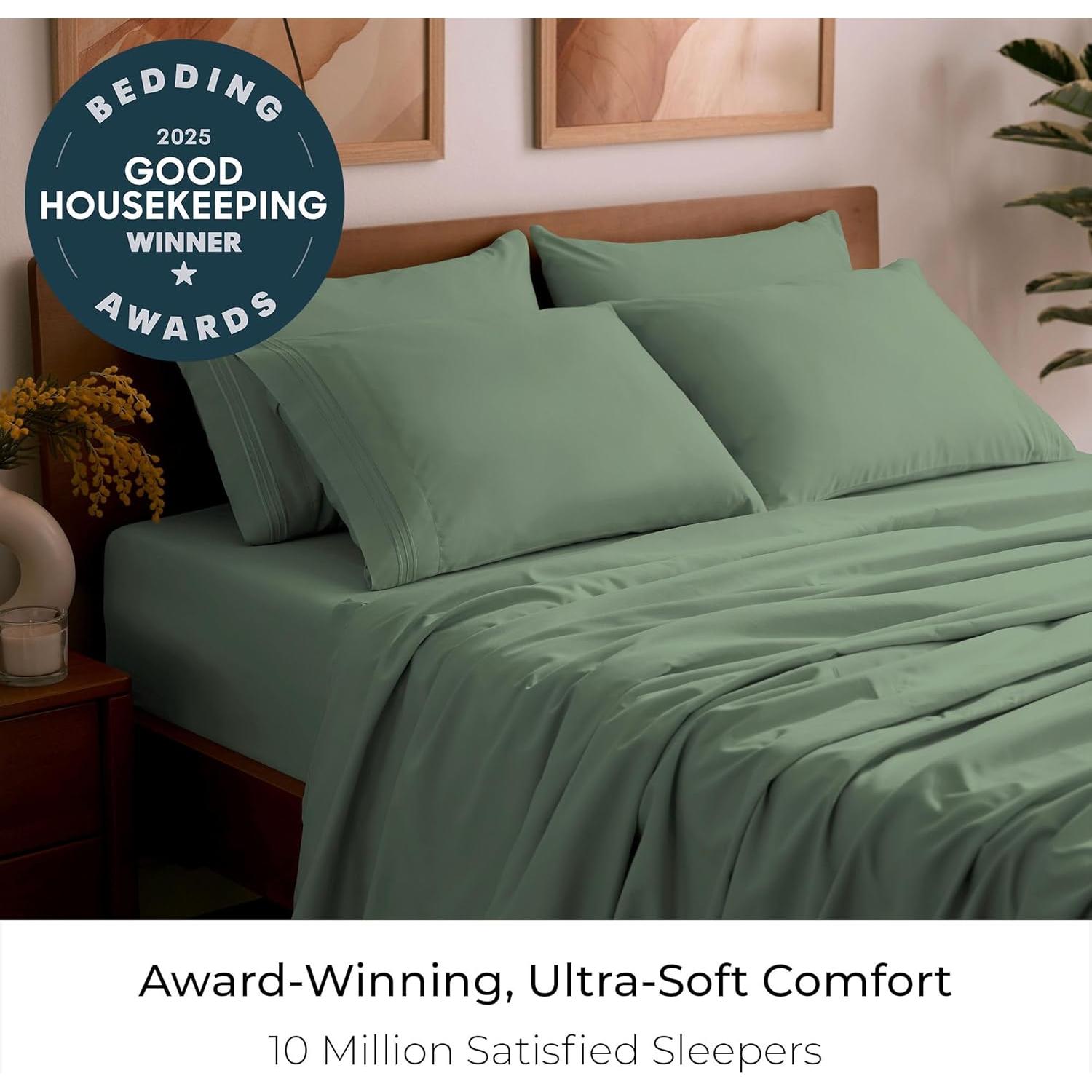 Juego de Sábanas Completo Mellanni 6 Piezas Microfibra Salvia