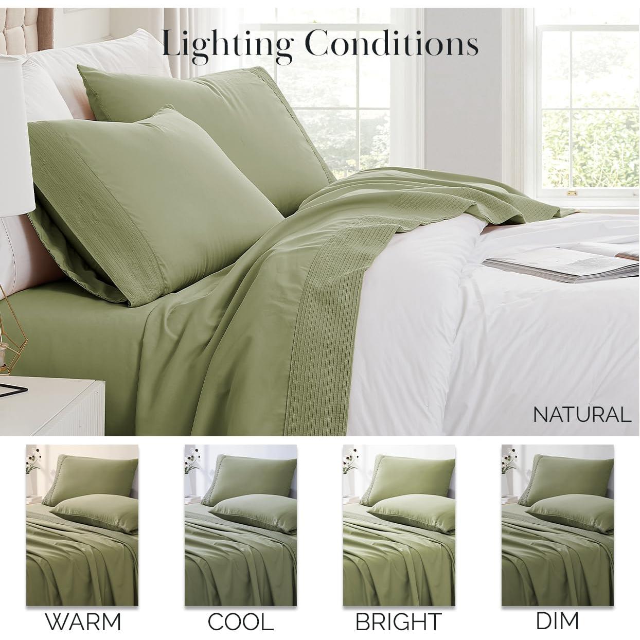 Conjunto de Sábanas Completo Southshore 4 Piezas Microfibra Verde