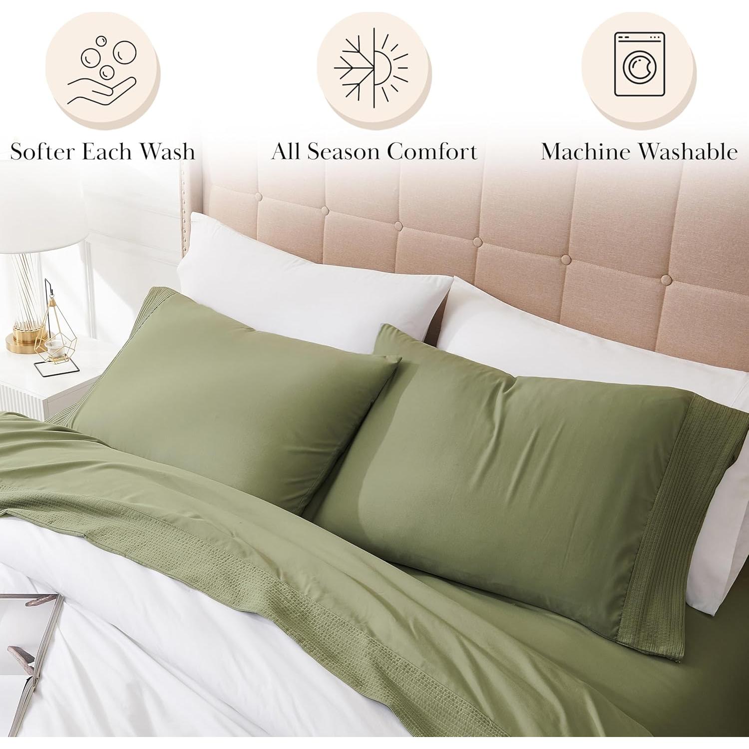 Conjunto de Sábanas Completo Southshore 4 Piezas Microfibra Verde