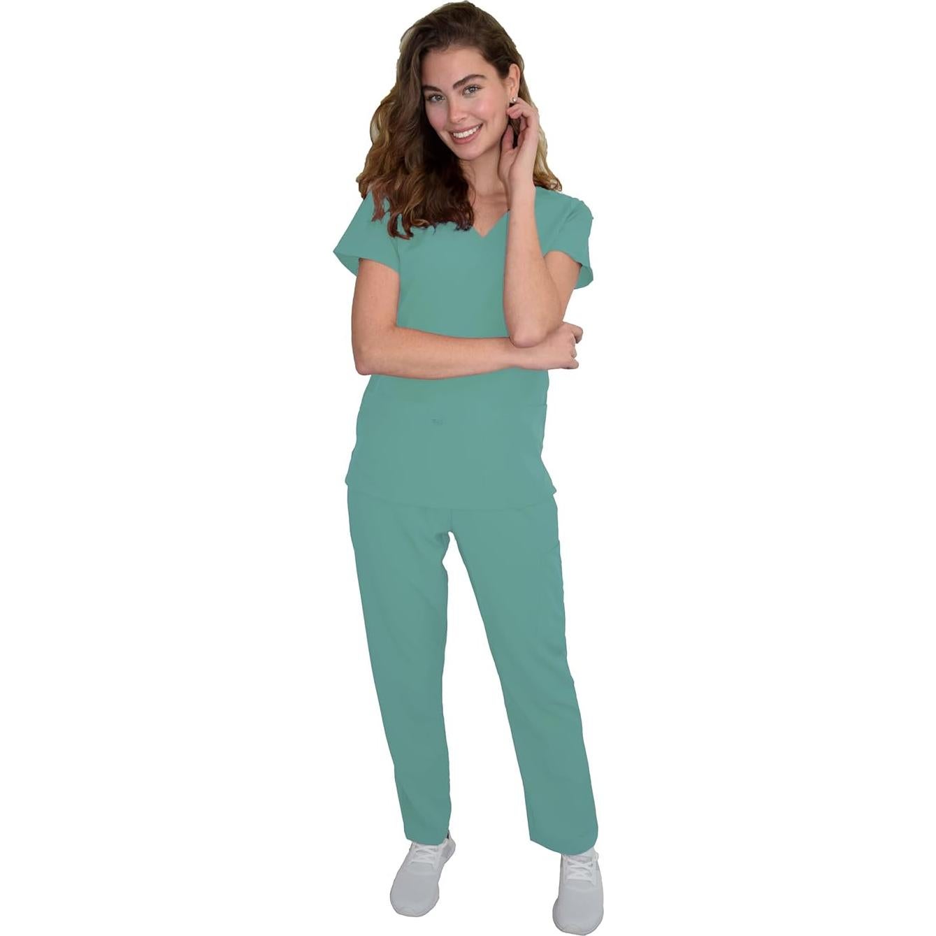 Conjunto de Scrubs Green Town Mujeres Salvia XL - 2 Piezas