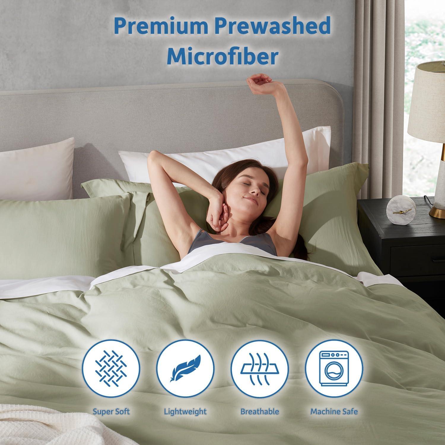 Funda de Edredón Nestl Sage Claro Queen 3 Piezas Microfibra