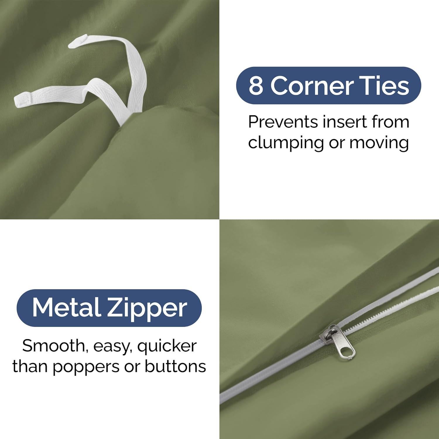 Juego de Funda de Edredón Queen CGK Unlimited Verde Salvia