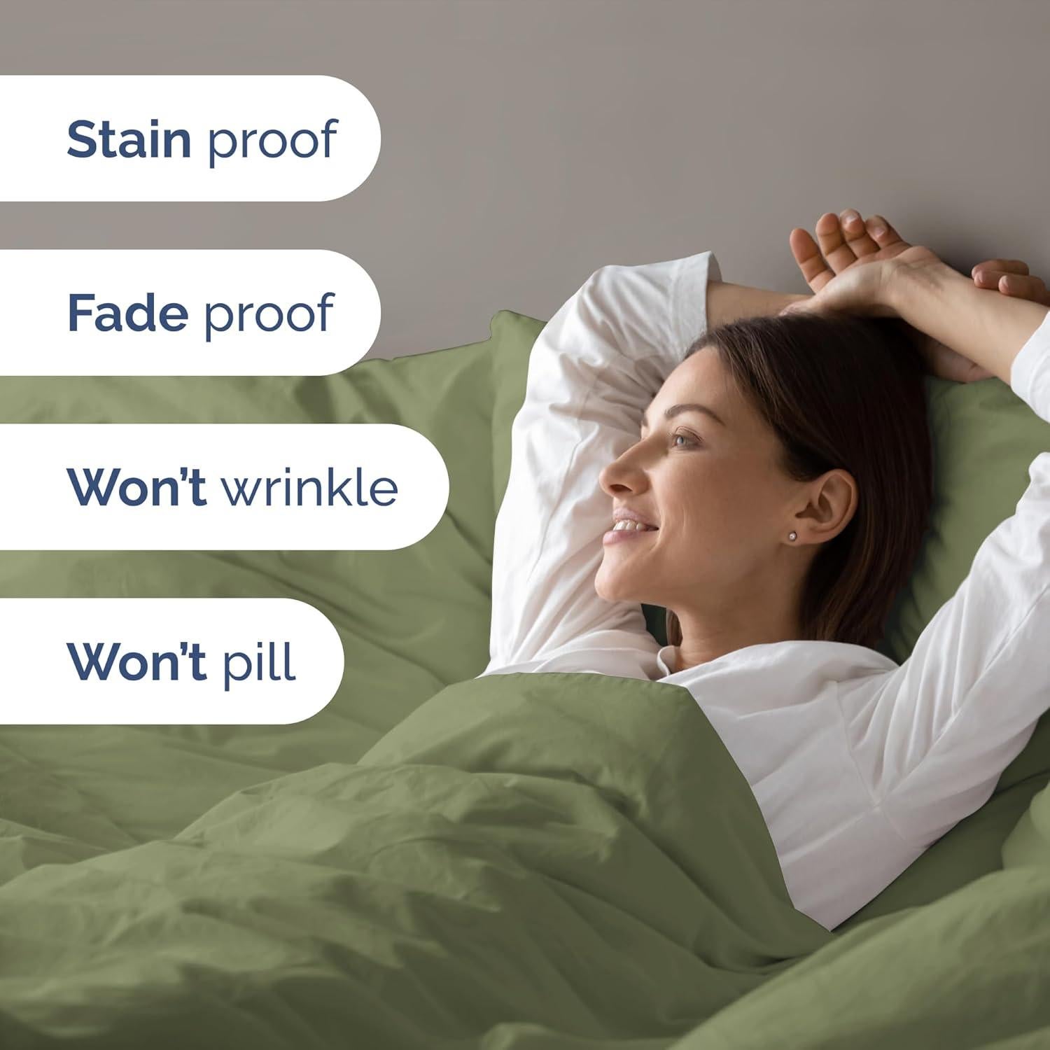 Juego de Funda de Edredón Queen CGK Unlimited Verde Salvia