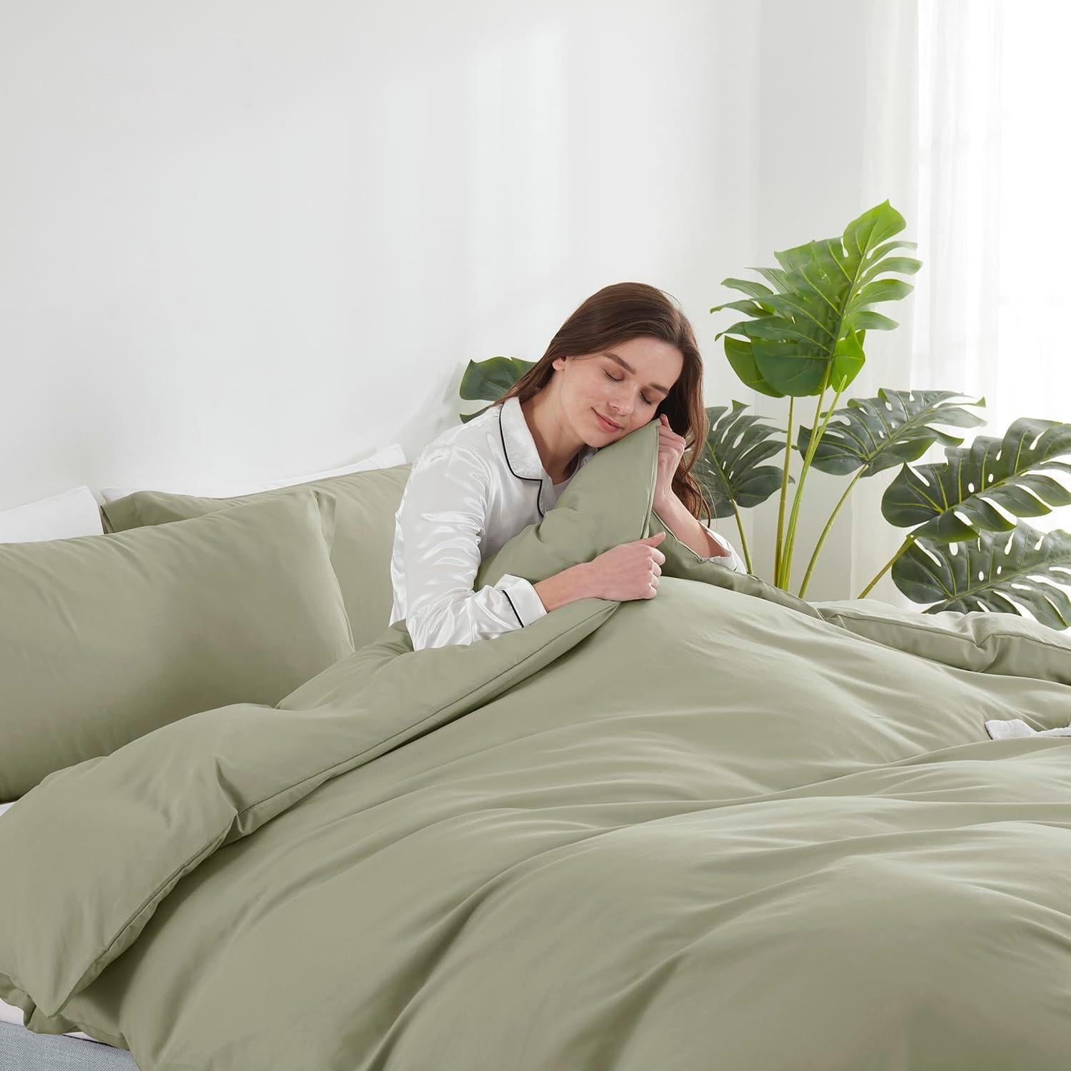 Juego de Cubierta de Edredón Completo Hearth & Harbor Sage Claro