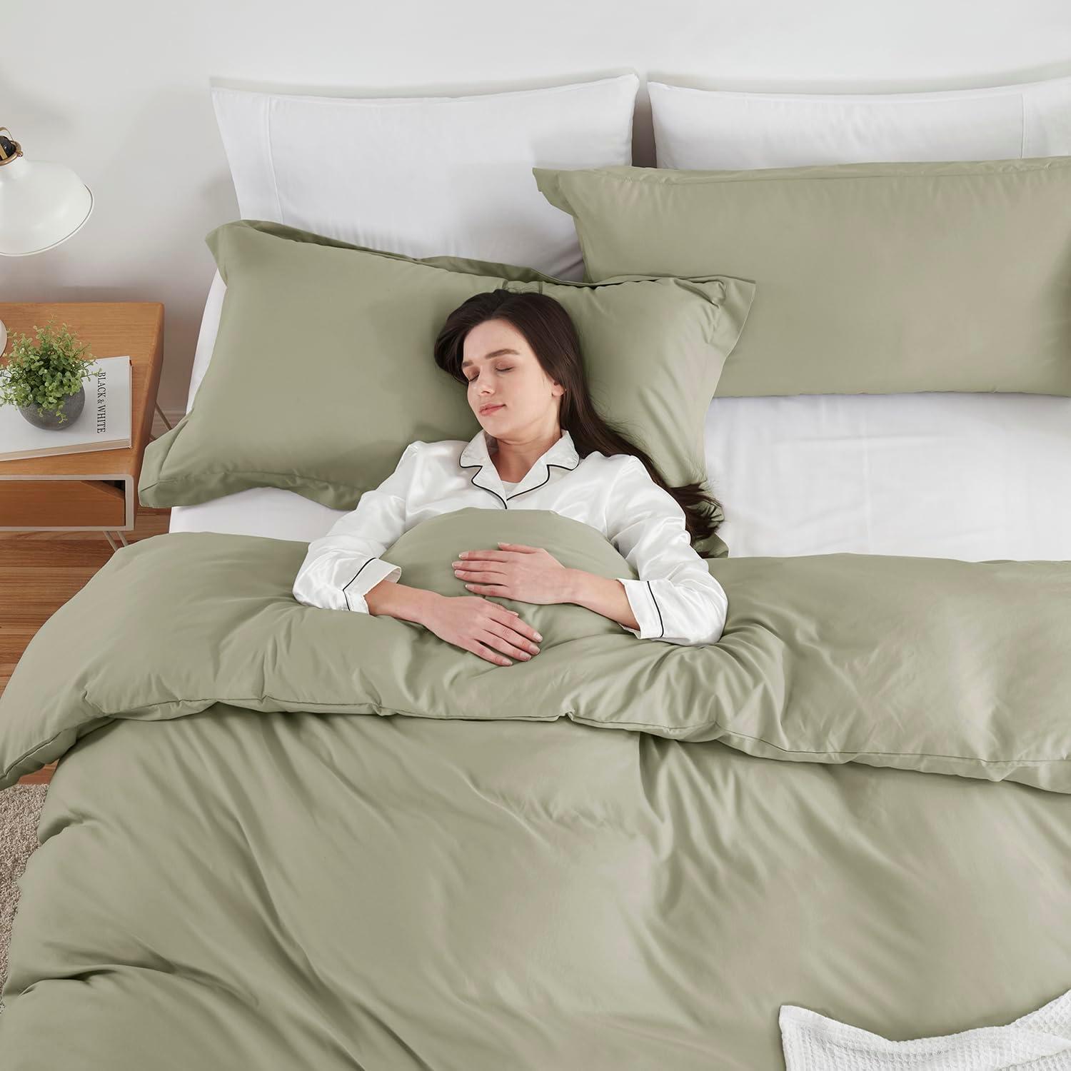 Juego de Cubierta de Edredón Completo Hearth & Harbor Sage Claro