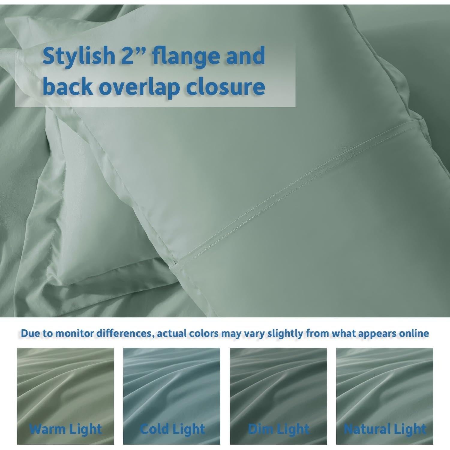 Cubierta de Edredón Queen Nestl Verde Salvia 3 Piezas Microfibra