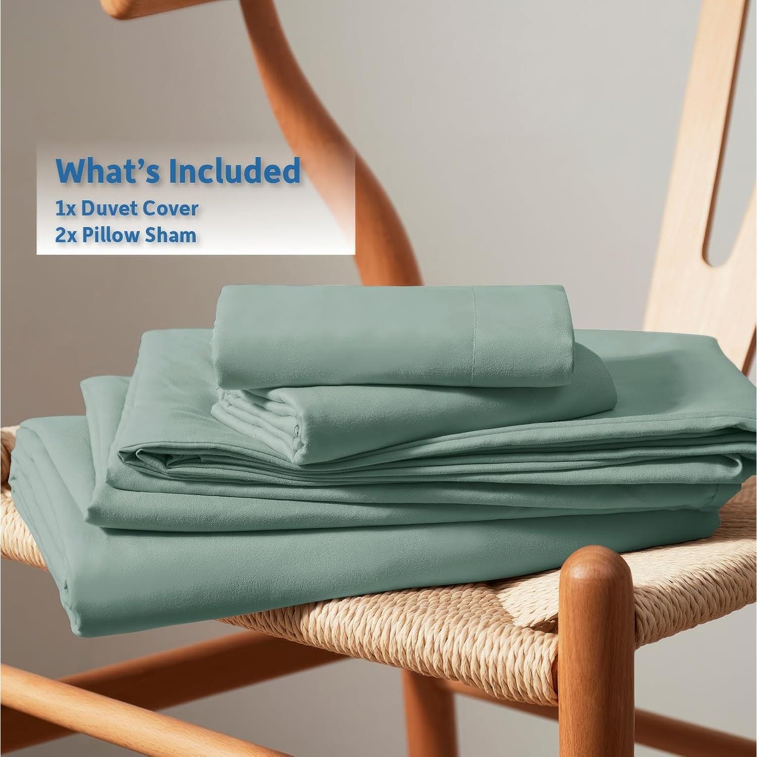 Cubierta de Edredón Queen Nestl Verde Salvia 3 Piezas Microfibra