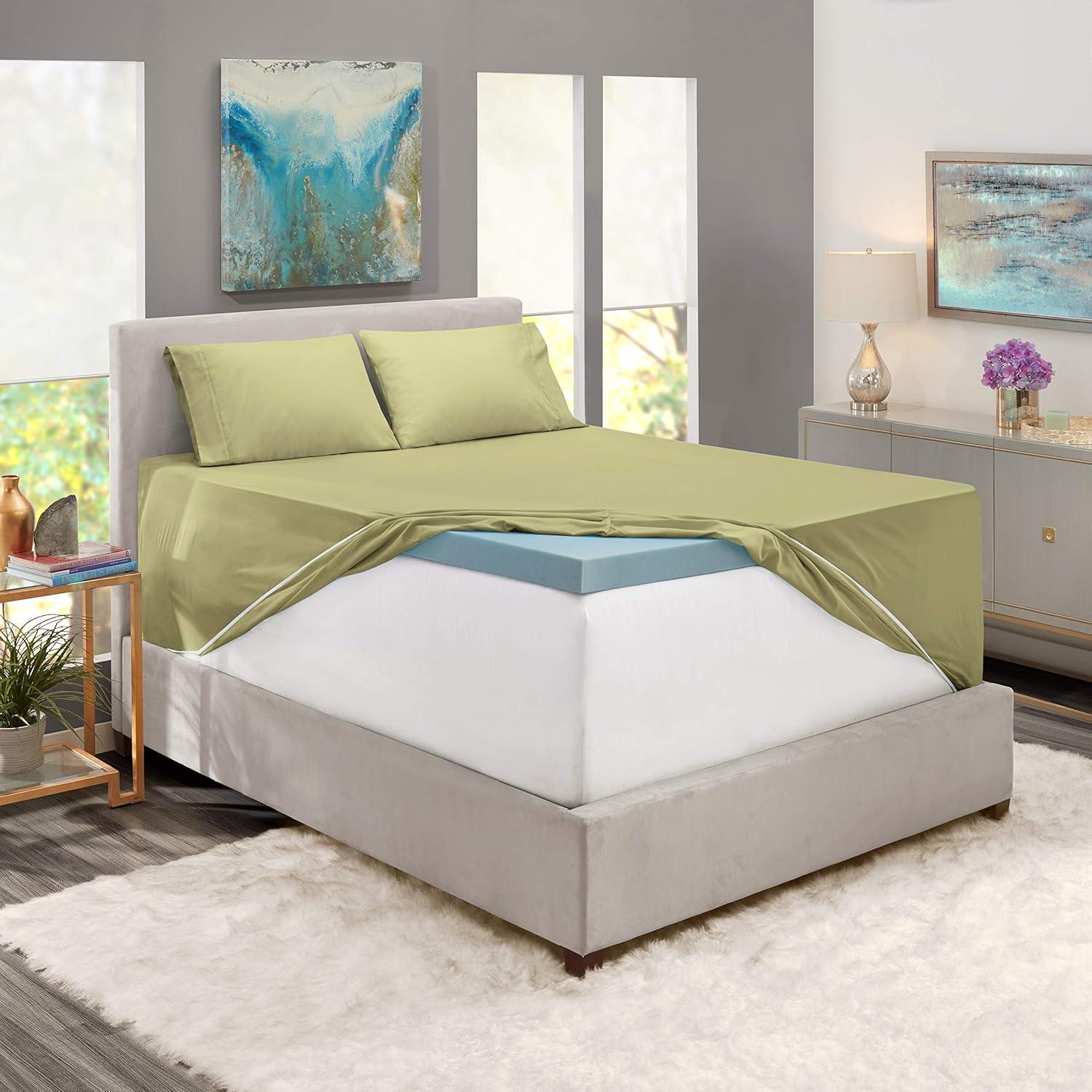 Juego de Sábanas King Size Nestl, 4 Piezas Microfibra Verde