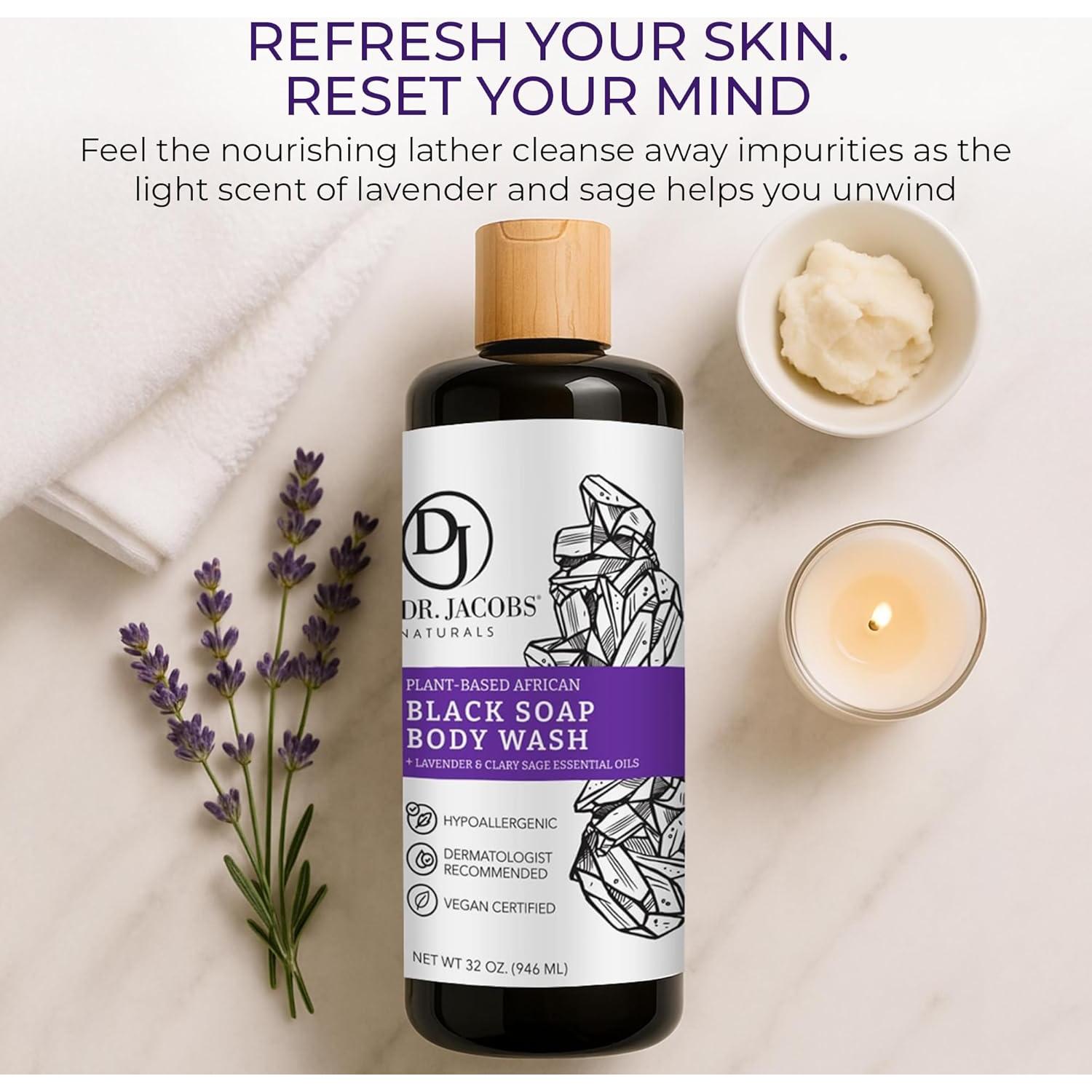 Jabón Líquido Negro Africano Dr Jacobs 2x16oz Lavanda Salvia
