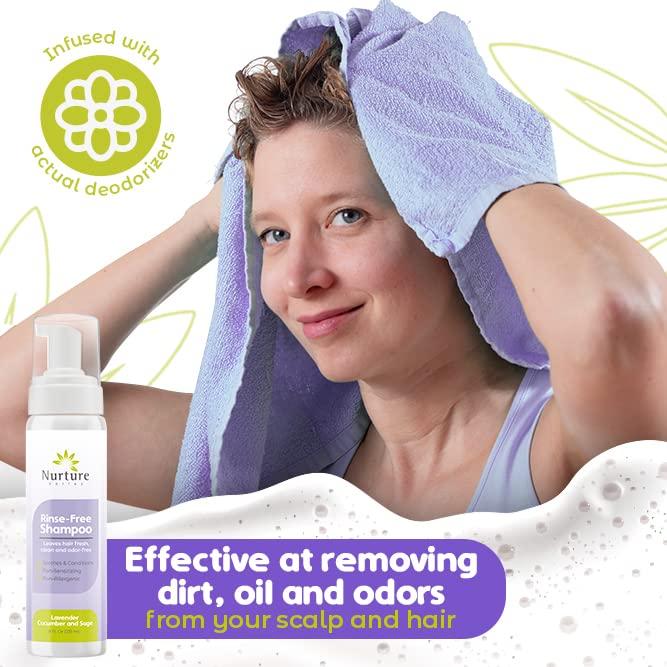 Champú Sin Enjuague Nurture Valley - 3 Botellas 240ml - Lavanda Pepino Salvia