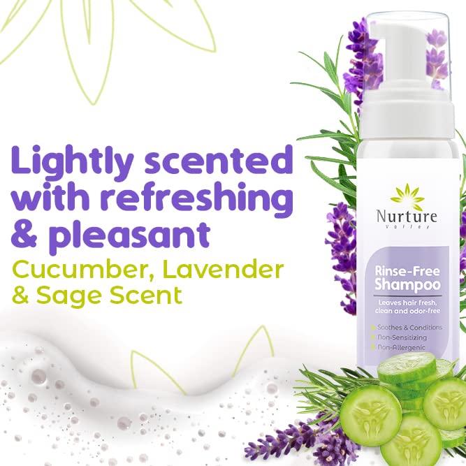 Champú Sin Enjuague Nurture Valley - 3 Botellas 240ml - Lavanda Pepino Salvia