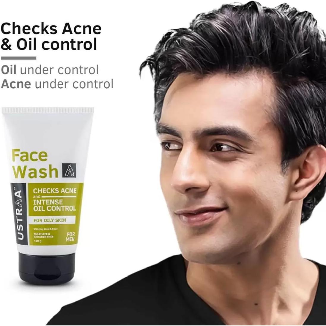 Limpiador Facial Ustraa 100g para Piel Grasa con Lima y Albahaca