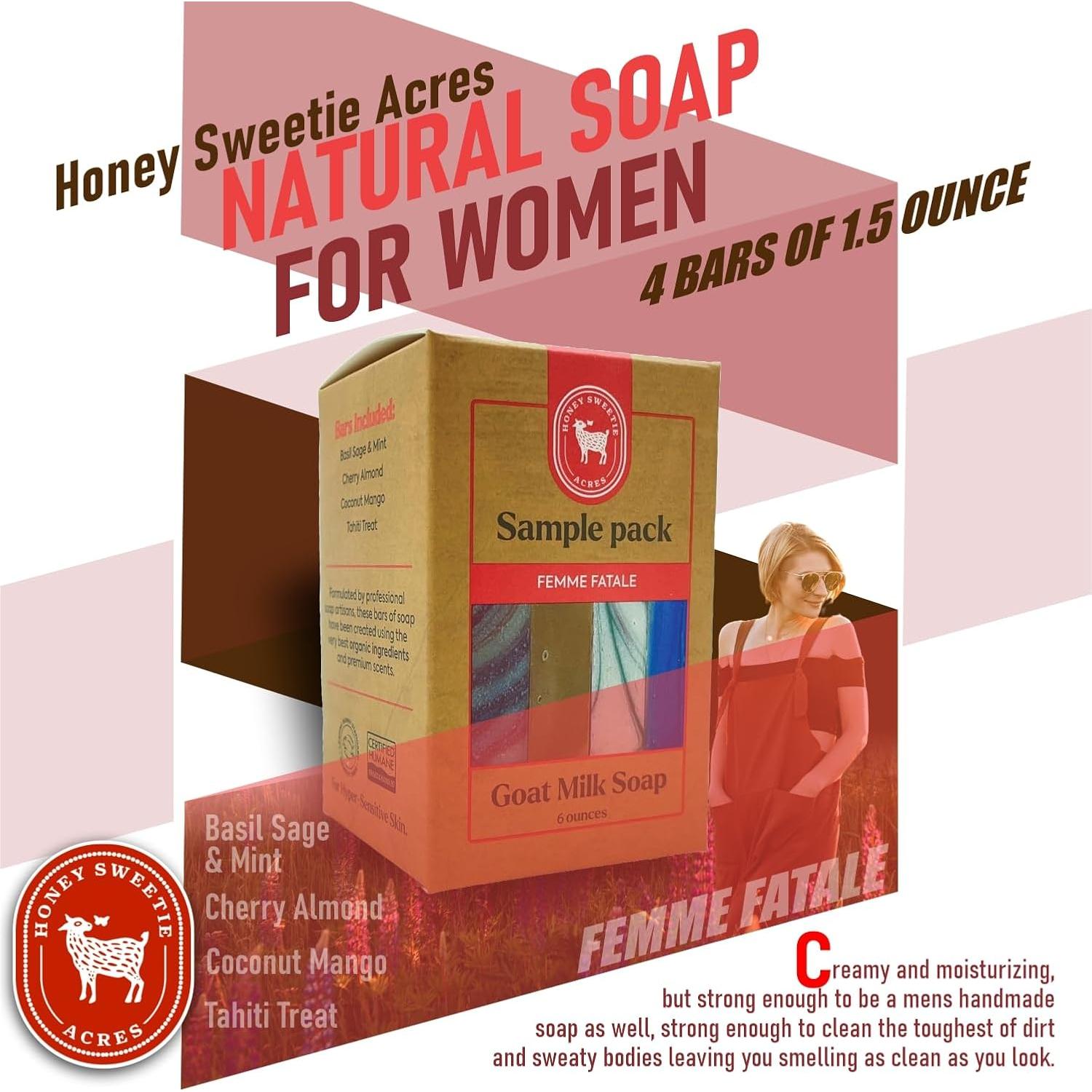 Juego de Jabones Artesanales Honey Sweetie Acres - 4 Fragancias Naturales