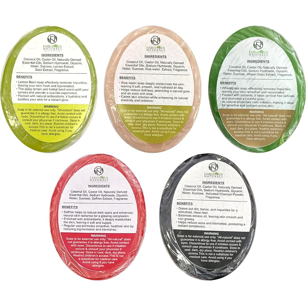 Kit de Jabones Herbales Savon - 5 Jabones 100g para Todo Tipo de Piel