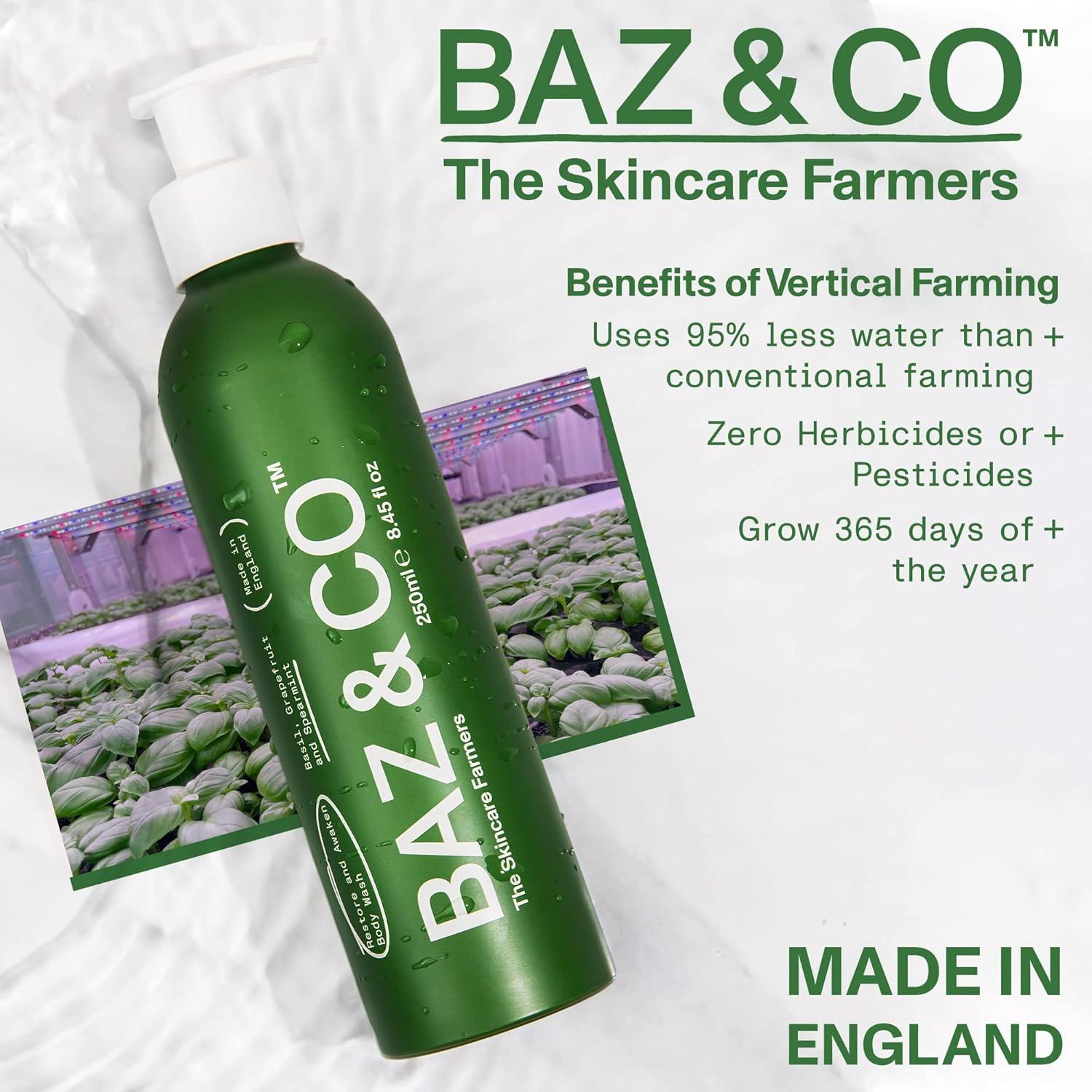 Gel de Ducha Hidratante BAZ & CO 250 ml - Albahaca, Pomelo y Menta