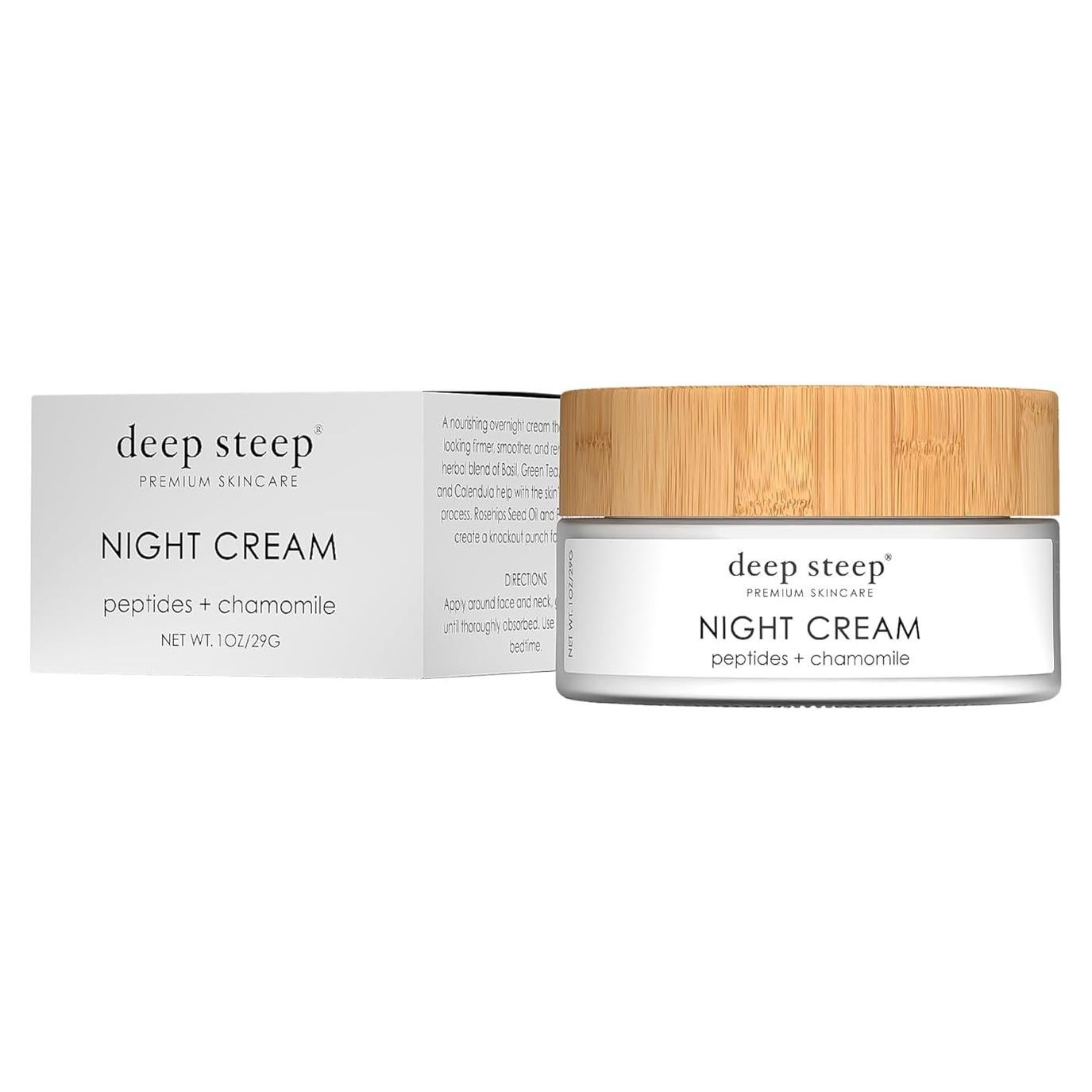 Crema Nocturna Deep Steep 29.57 ml - Hidratante Vegano con Rosa Mosqueta