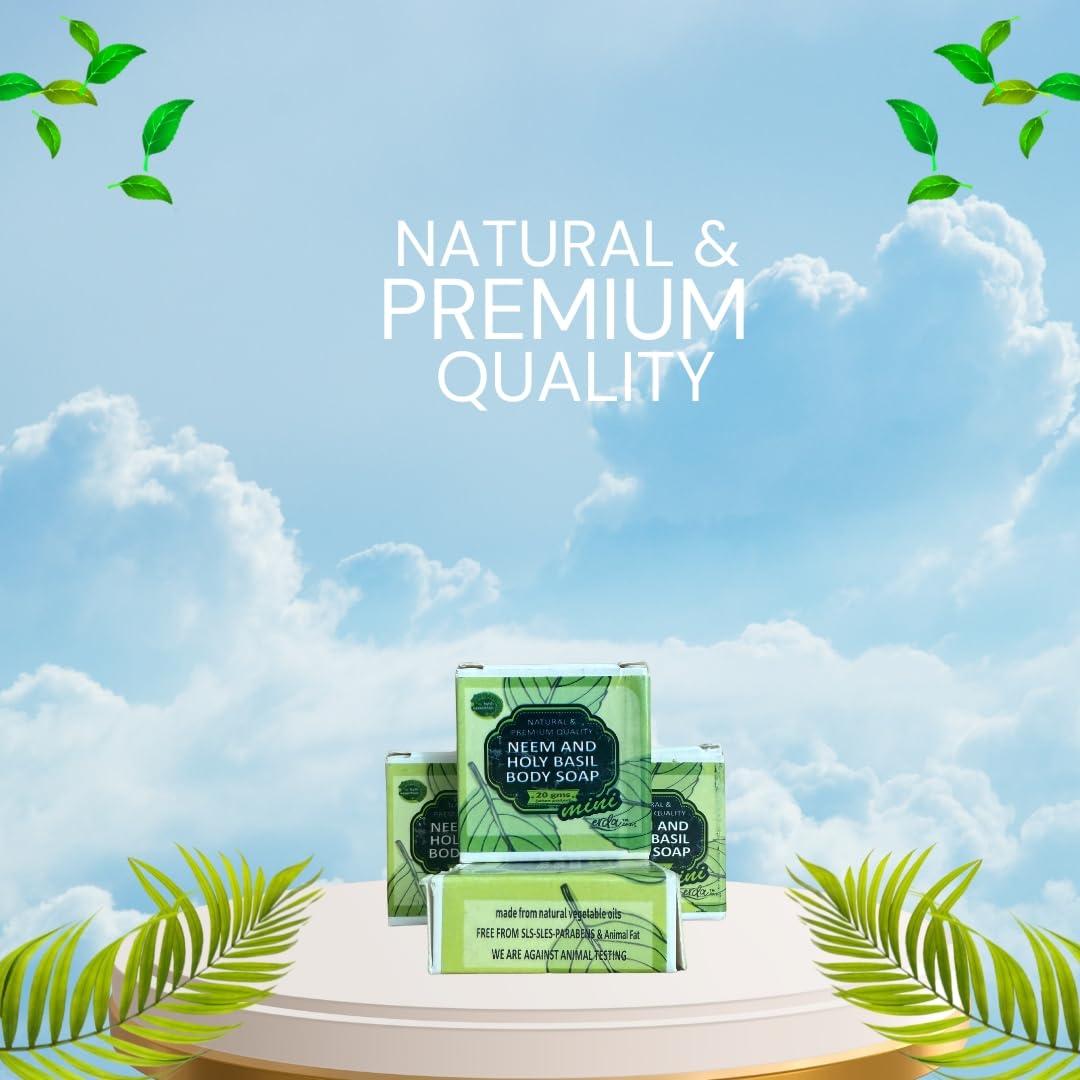 Set de 4 Jabones Naturales Hechos a Mano - Neem y Albahaca Sagrada