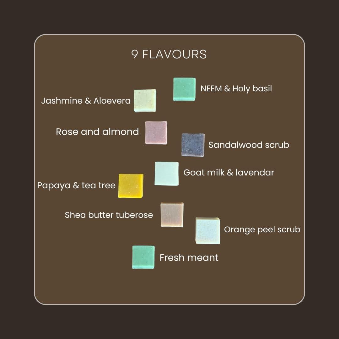 Set de 4 Jabones Naturales Hechos a Mano - Neem y Albahaca Sagrada