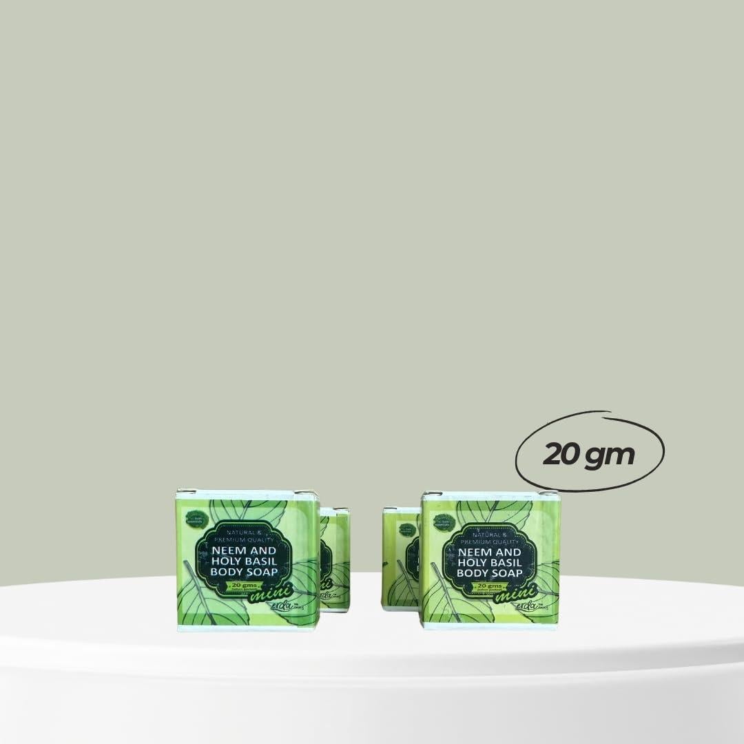 Set de 4 Jabones Naturales Hechos a Mano - Neem y Albahaca Sagrada