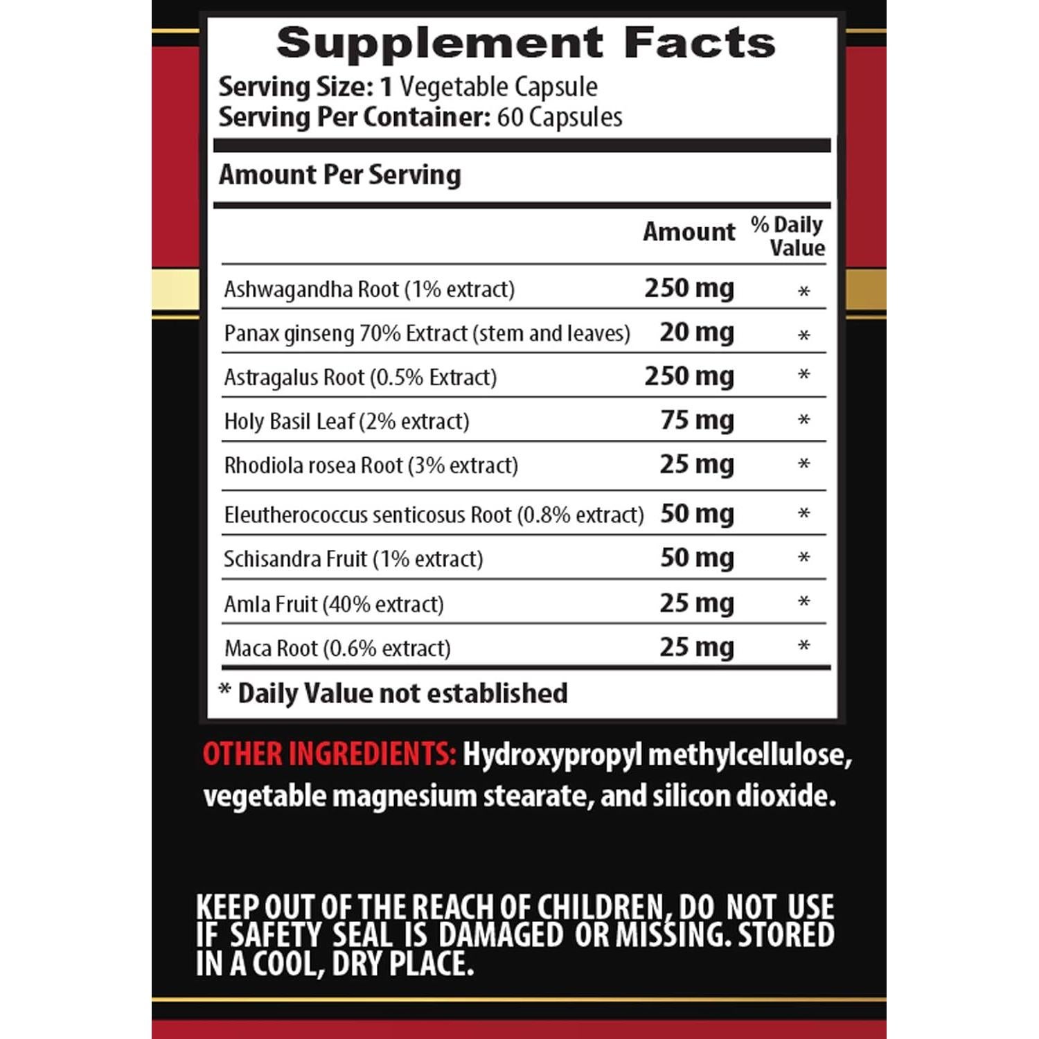 Suplemento Adaptógeno Natural 2Bot - Ginseng, Maca, Amla