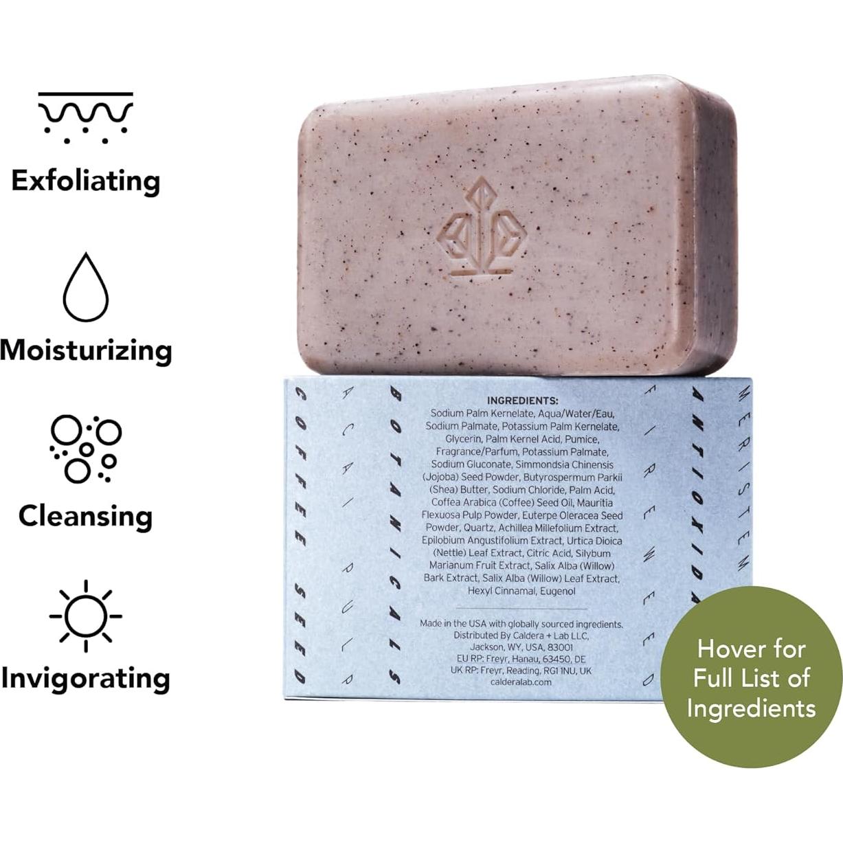 Barra Jabón Exfoliante Caldera + Lab 199g Vegano Orgánico