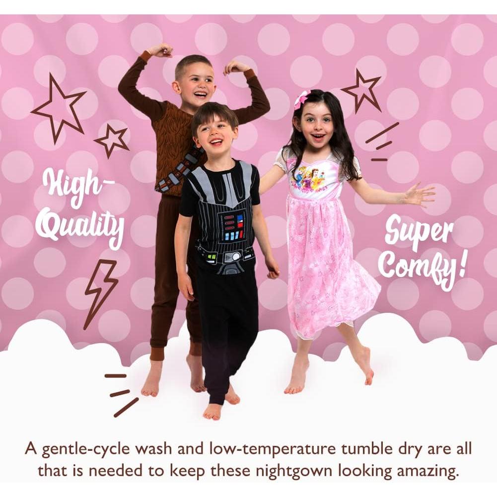 Pijamas Disney para Niñas 3 Piezas Talla 2-8 Suaves