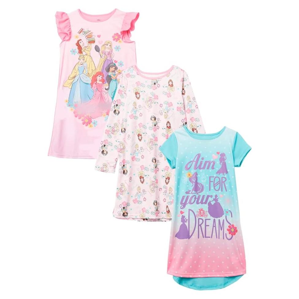 Pijamas de Noche Disney para Niñas - 3 Piezas Talla 4