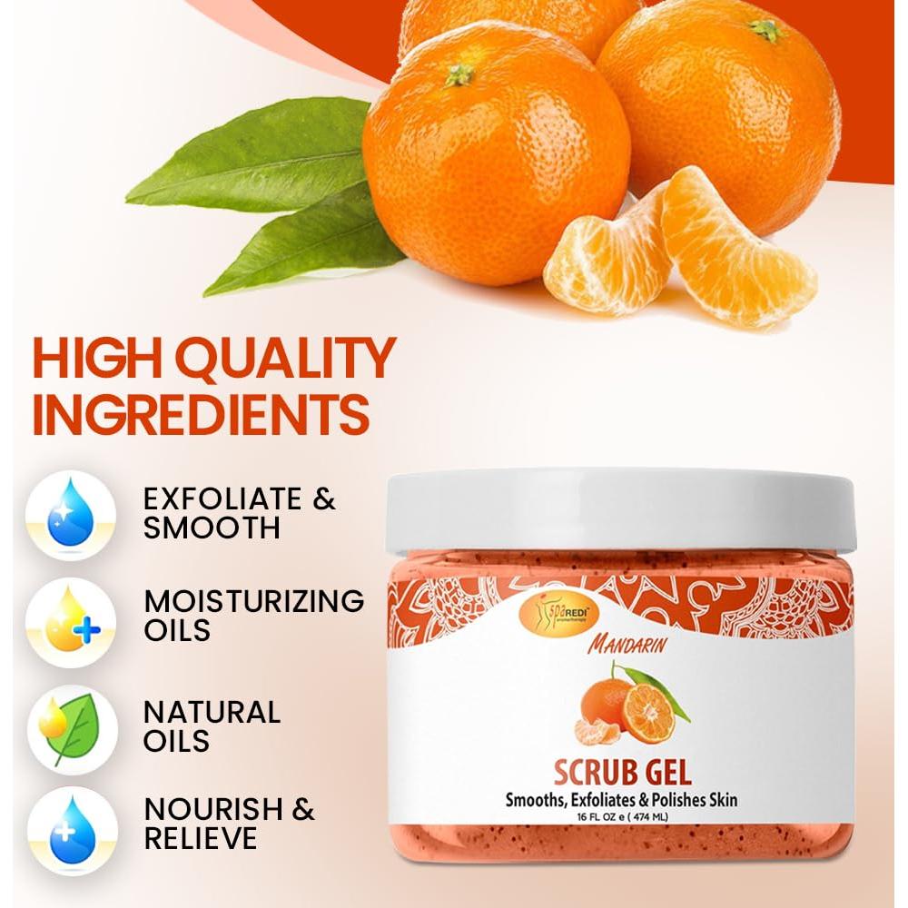 Gel Exfoliante de Pómez SPA REDI 453.6 g Mandarina Ácido Hialurónico