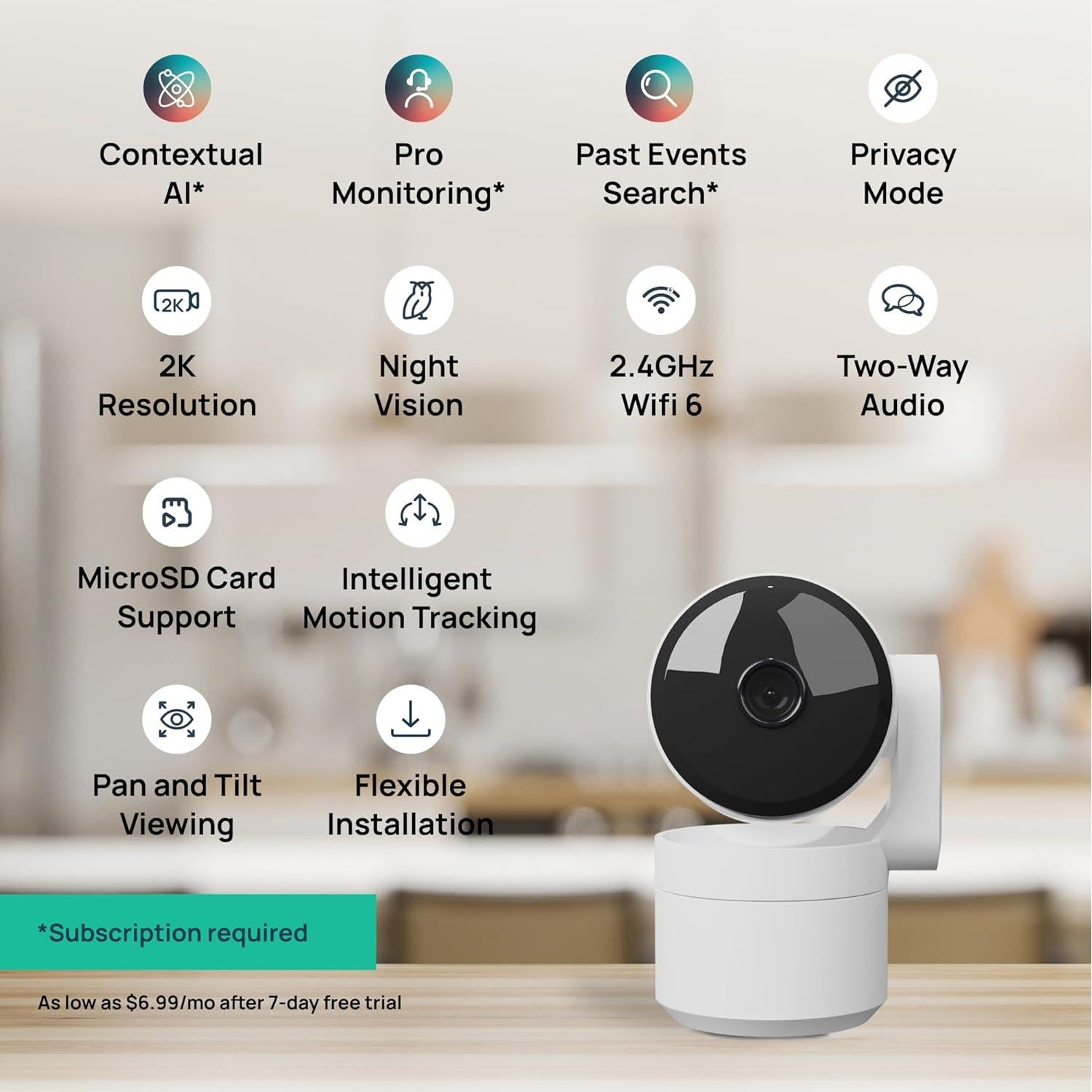 Cámara de Seguridad Luna Home Eye 360° AI Wi-Fi Negro