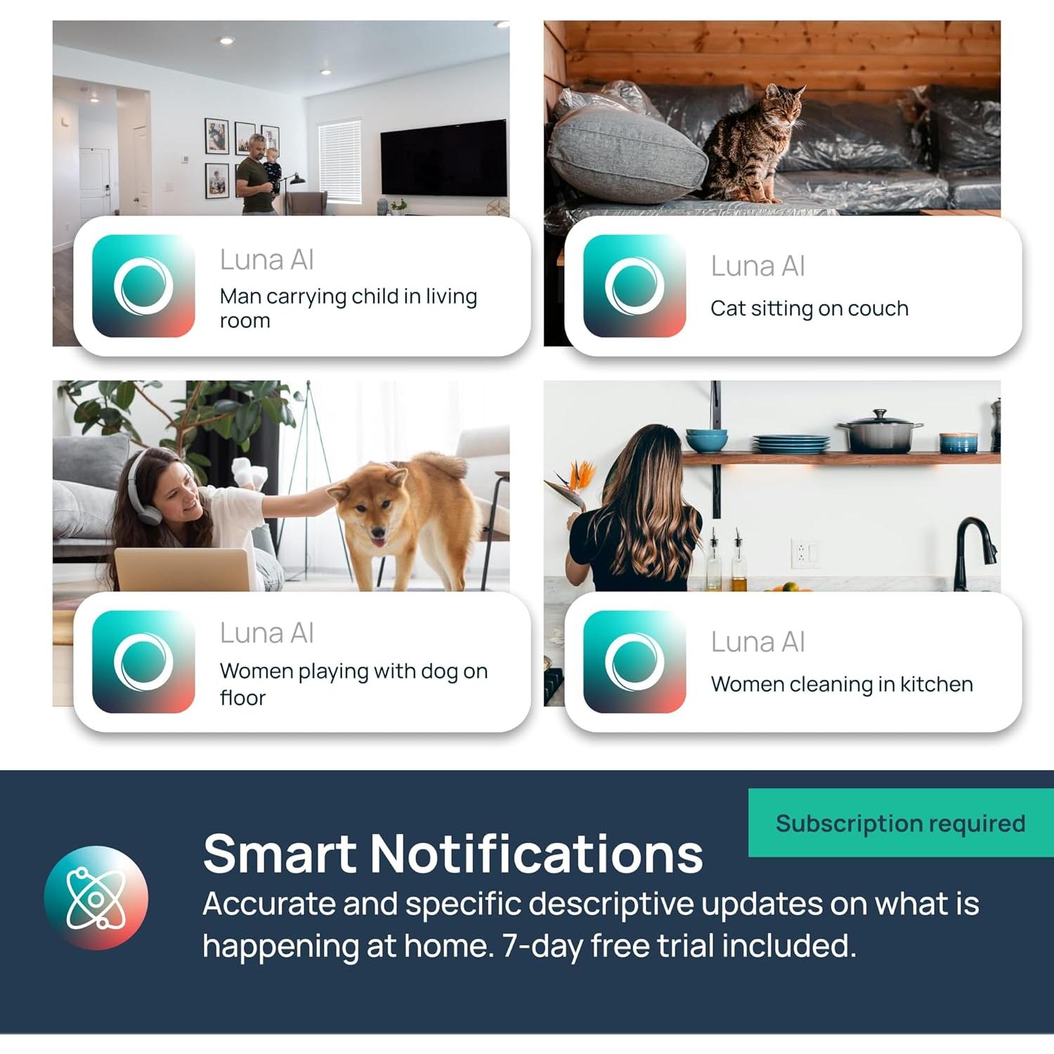 Cámara de Seguridad Luna Home Eye 360° AI Wi-Fi Negro