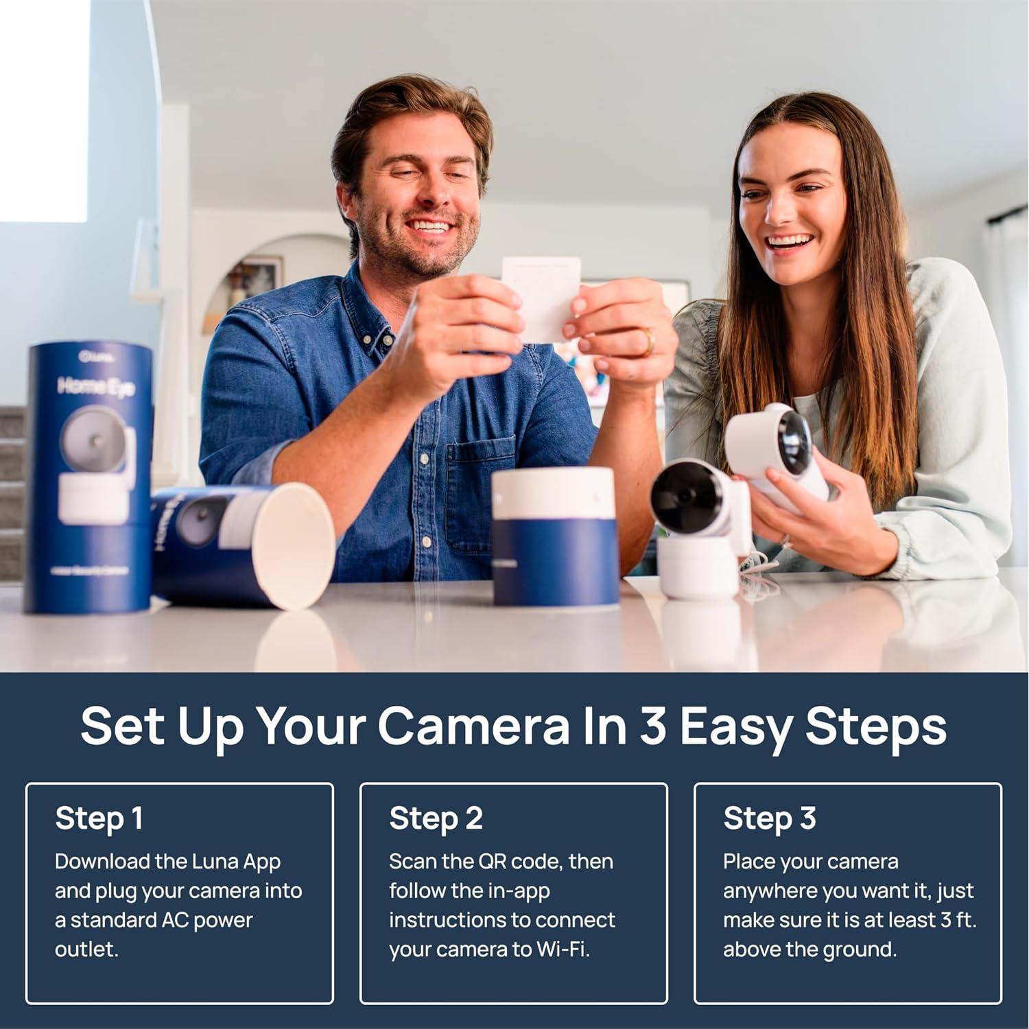 Cámara de Seguridad Luna Home Eye 360° AI Wi-Fi Negro