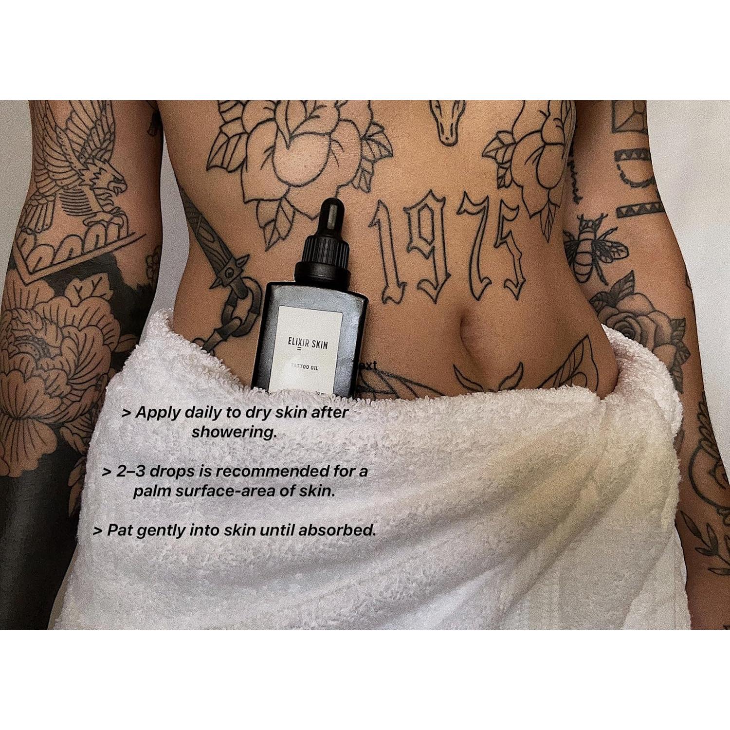 Aceite para Tatuajes Orgánico Elixir Skin 100ml - Hidratante Vegano