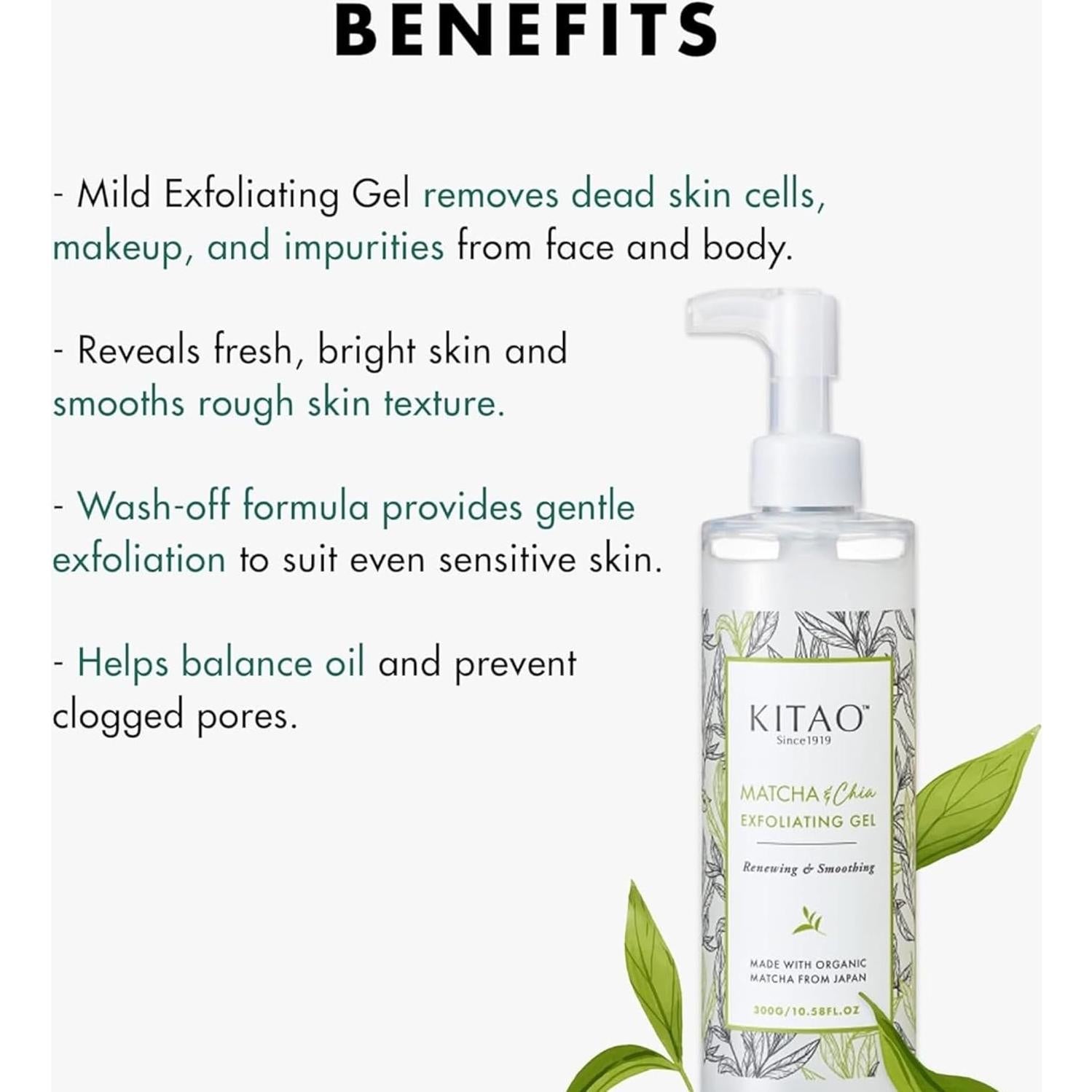 Exfoliante Corporal y Facial KITAO con Matcha y Acai 313 ml