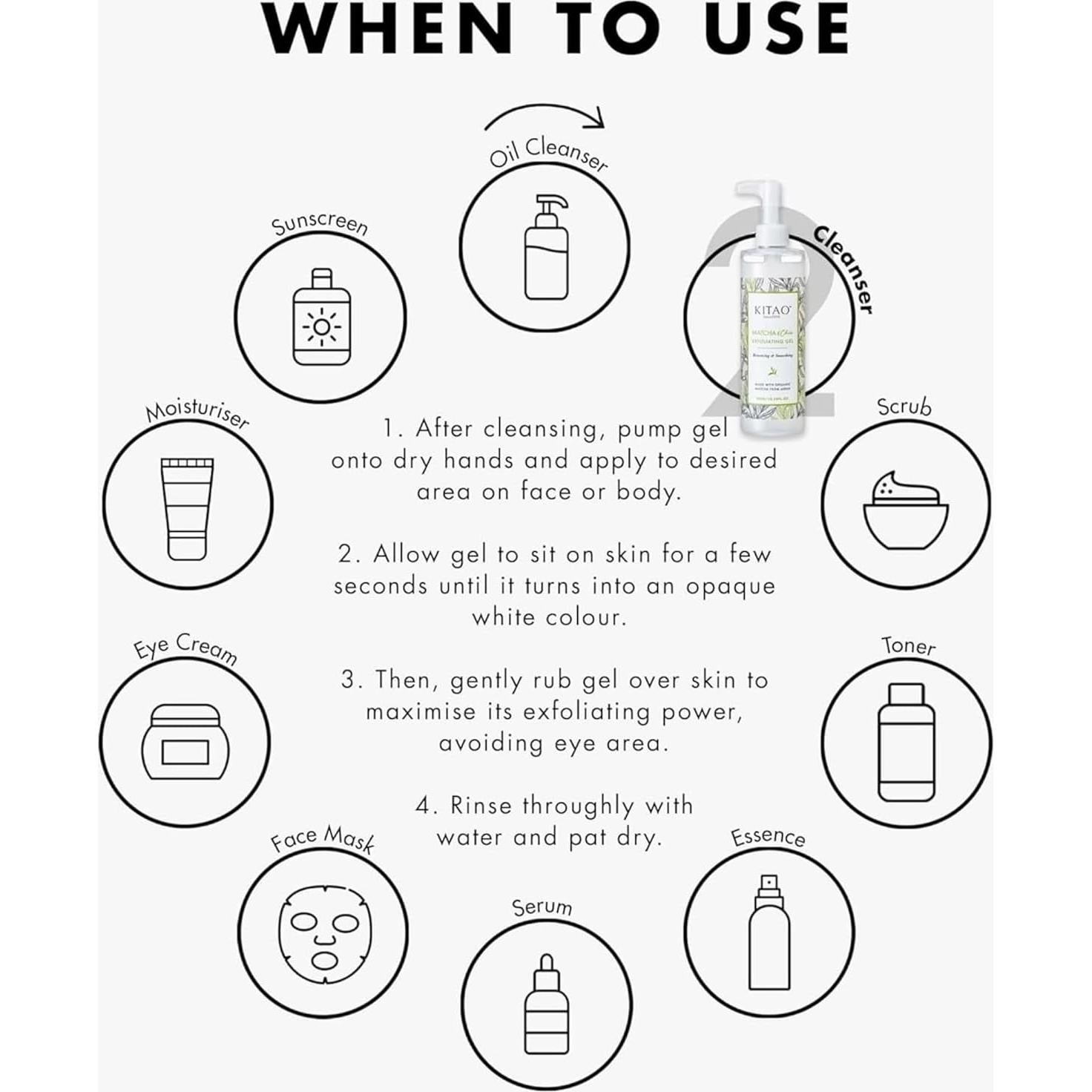 Exfoliante Corporal y Facial KITAO con Matcha y Acai 313 ml