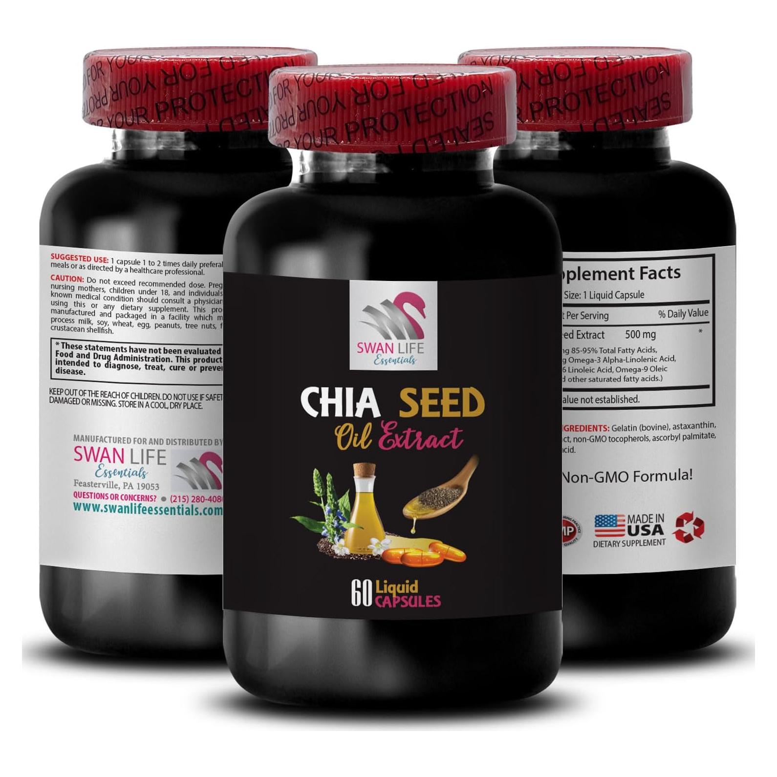 Aceite de Semilla de Chía Orgánico - Suero Hidratante 60 Cápsulas