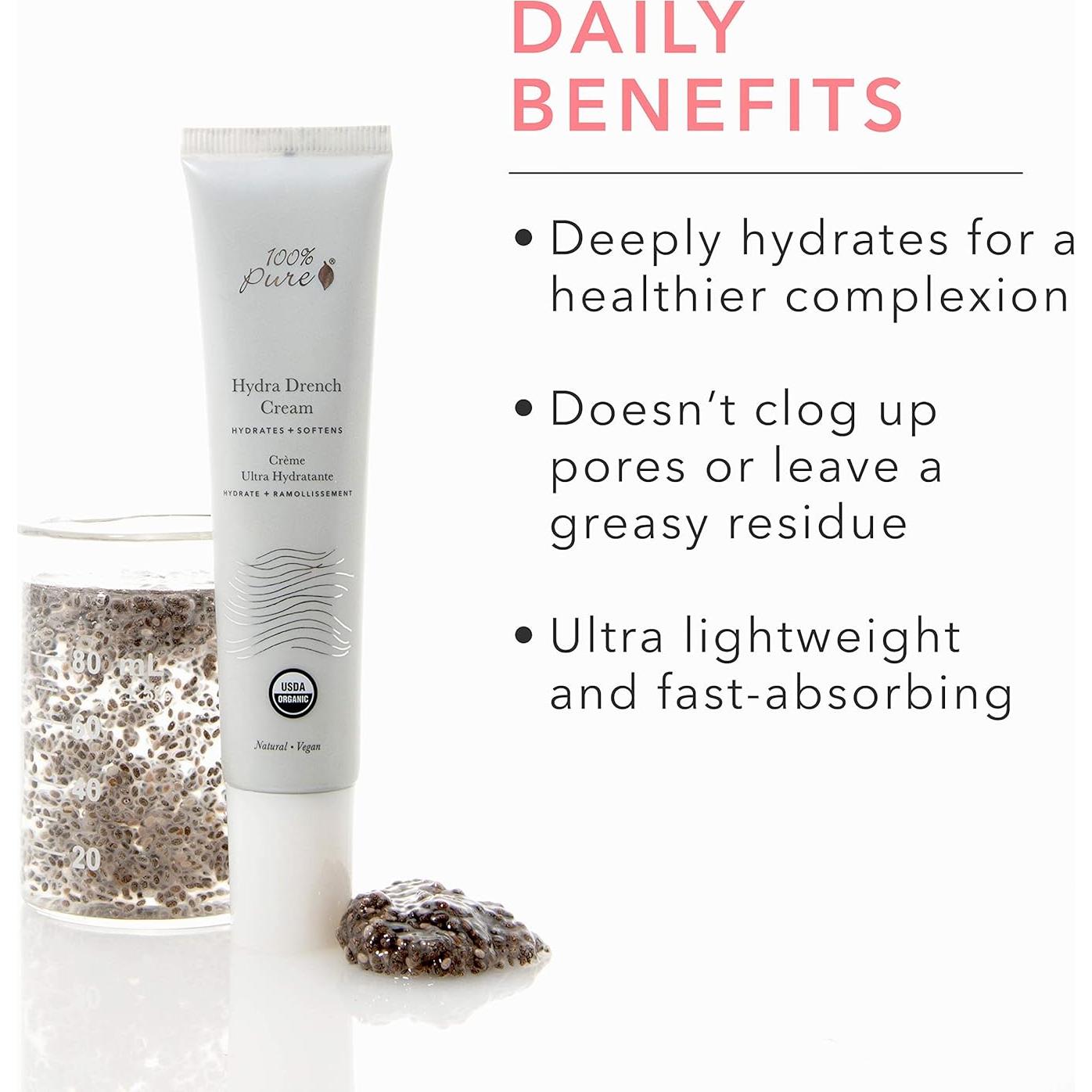 Crema Hidratante Facial 100% PURO Hydra Drench 50g