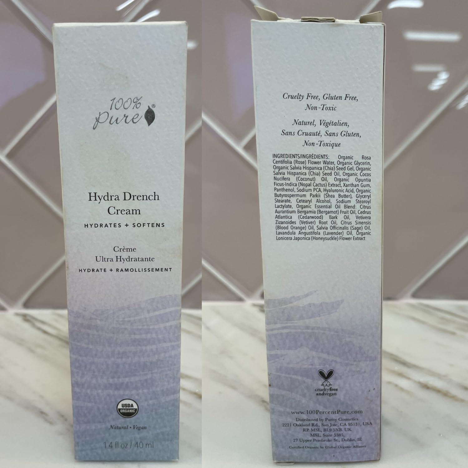 Crema Hidratante Facial 100% PURO Hydra Drench 50g