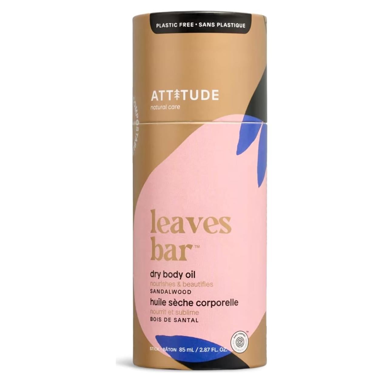 Aceite Corporal Seco ATTITUDE 85g - Natural, Vegano, Sándalo