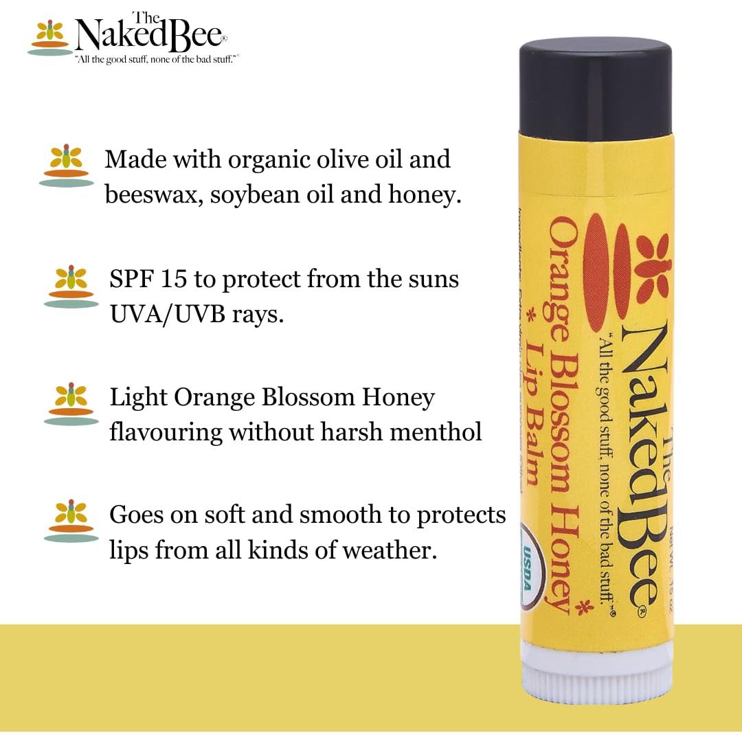 Bálsamo Labial Naked Bee Miel de Flor de Naranja 4.25g