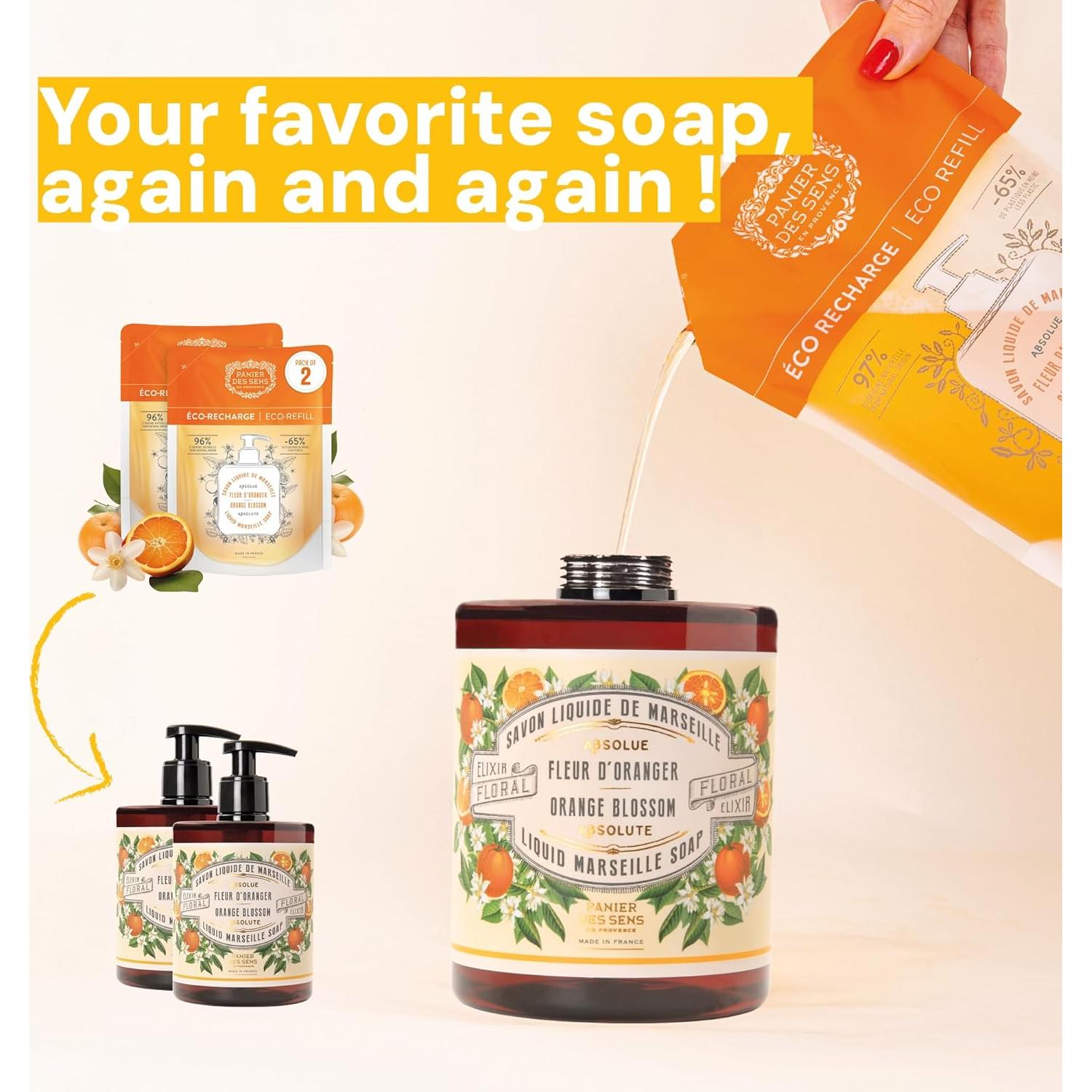 Recarga Jabón de Manos Espumoso Panier des Sens 1000 ml - Flor de Naranjo