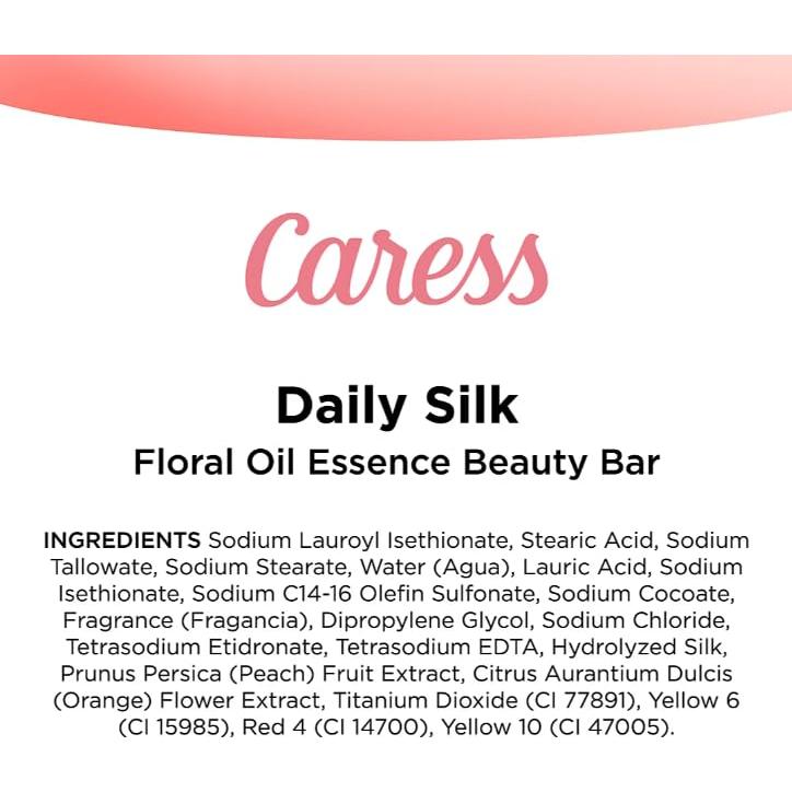 Jabón Caress Daily Silk con Esponja de Baño - 6 Piezas